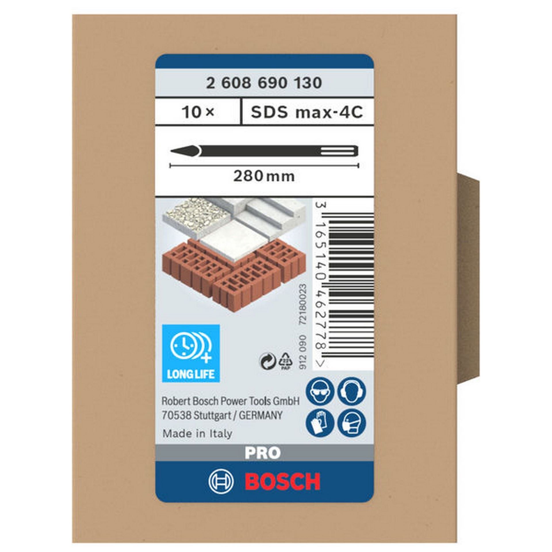 Bosch PRO SDS max-4C Spitzmeißel-Set, 280 mm, 10-tlg. #2608690130