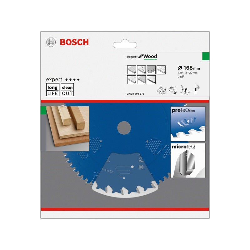 Bosch EXPERT Wood Kreissägeblatt, 168x1,8/1,2x20 mm, Z28 #2608901873