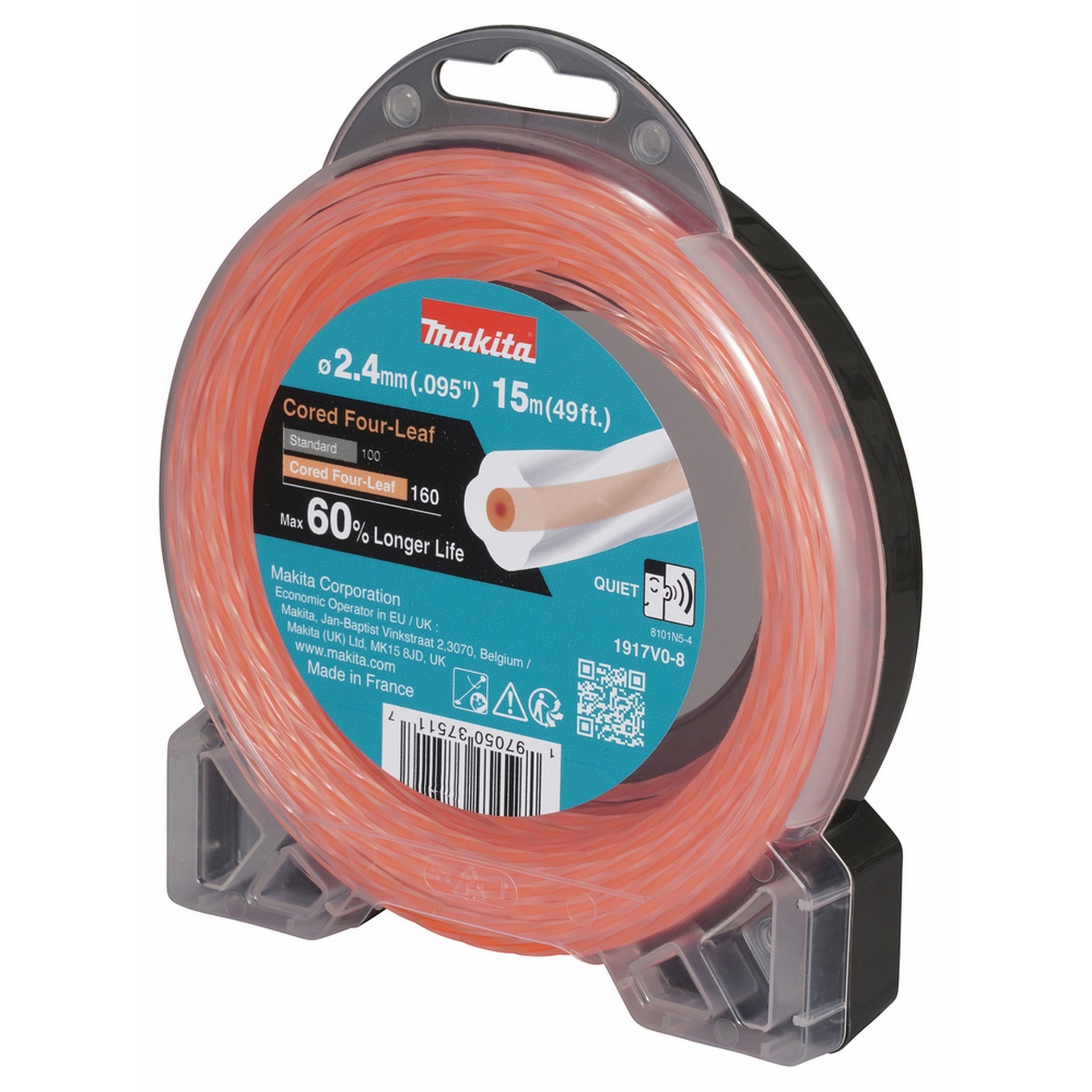 Makita Viersträngige Nylonschnur 2,4 mm x 15 m, orange #1917V0-8