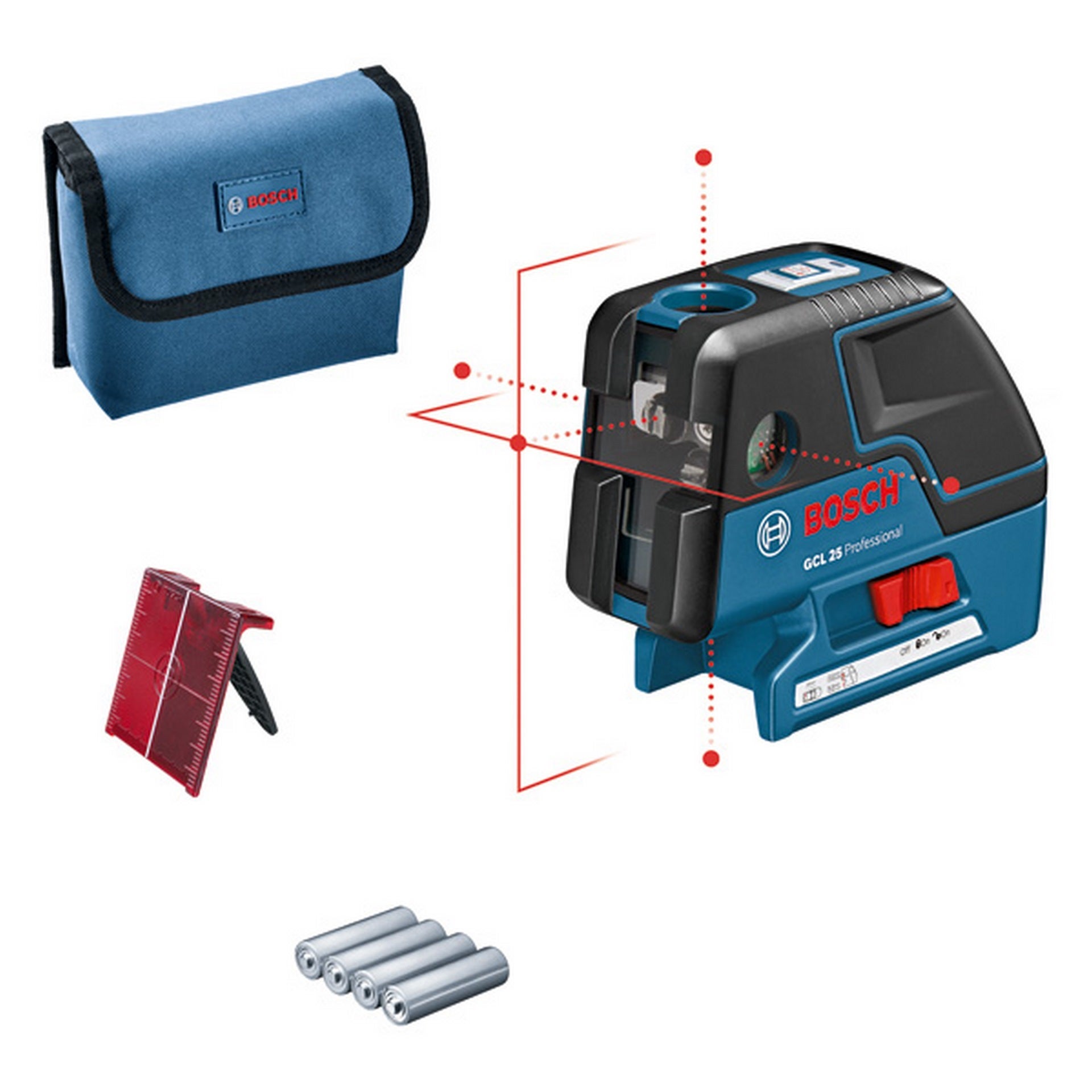 Bosch Kombilaser GCL 25, 4 x 1,5 V-LR6-Batterie (AA) #0601066B00