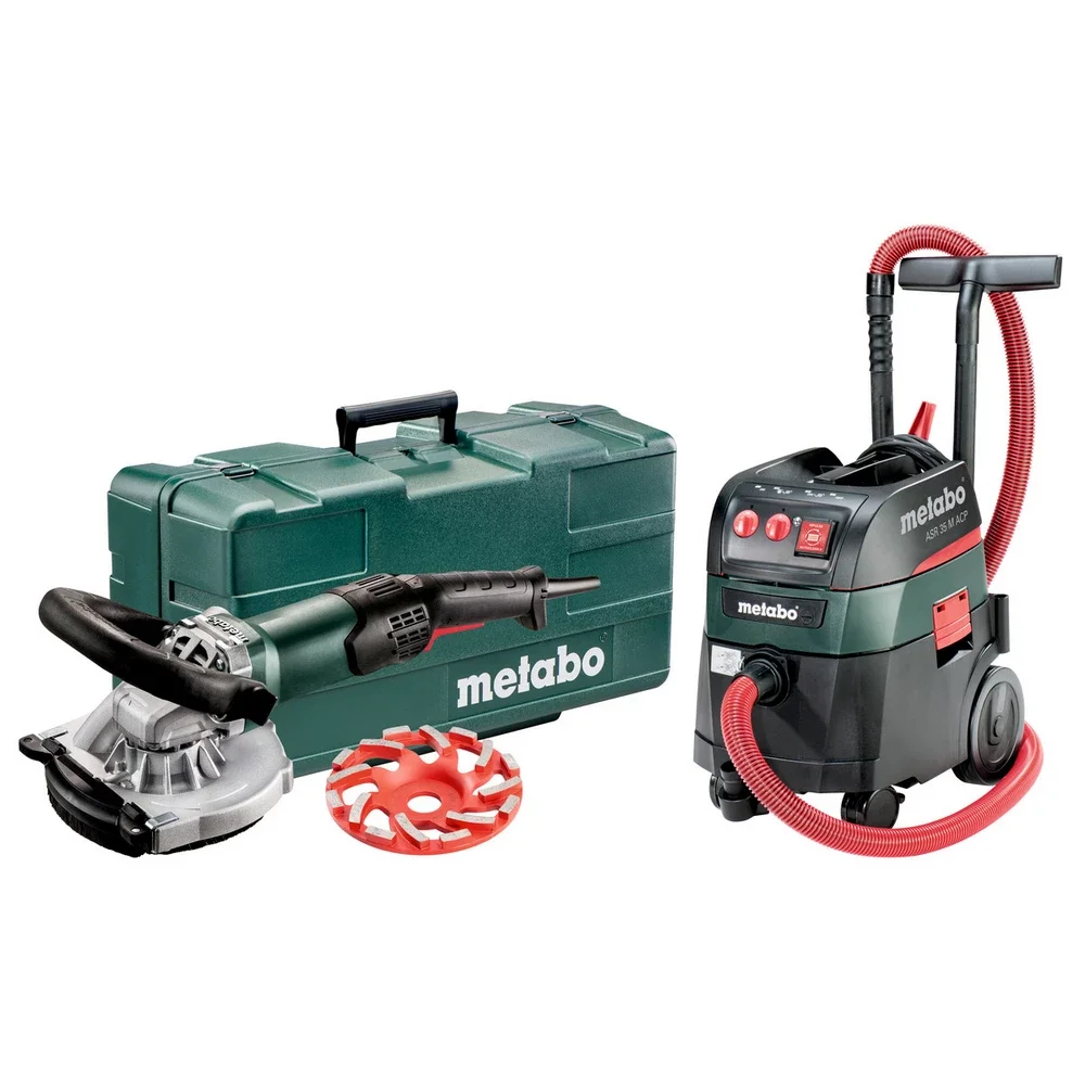 Metabo Renovierungsschleifer RSEV 19-125 RT + Allessauger ASR 35 M ACP Set #691001000 Kunststoffkoff