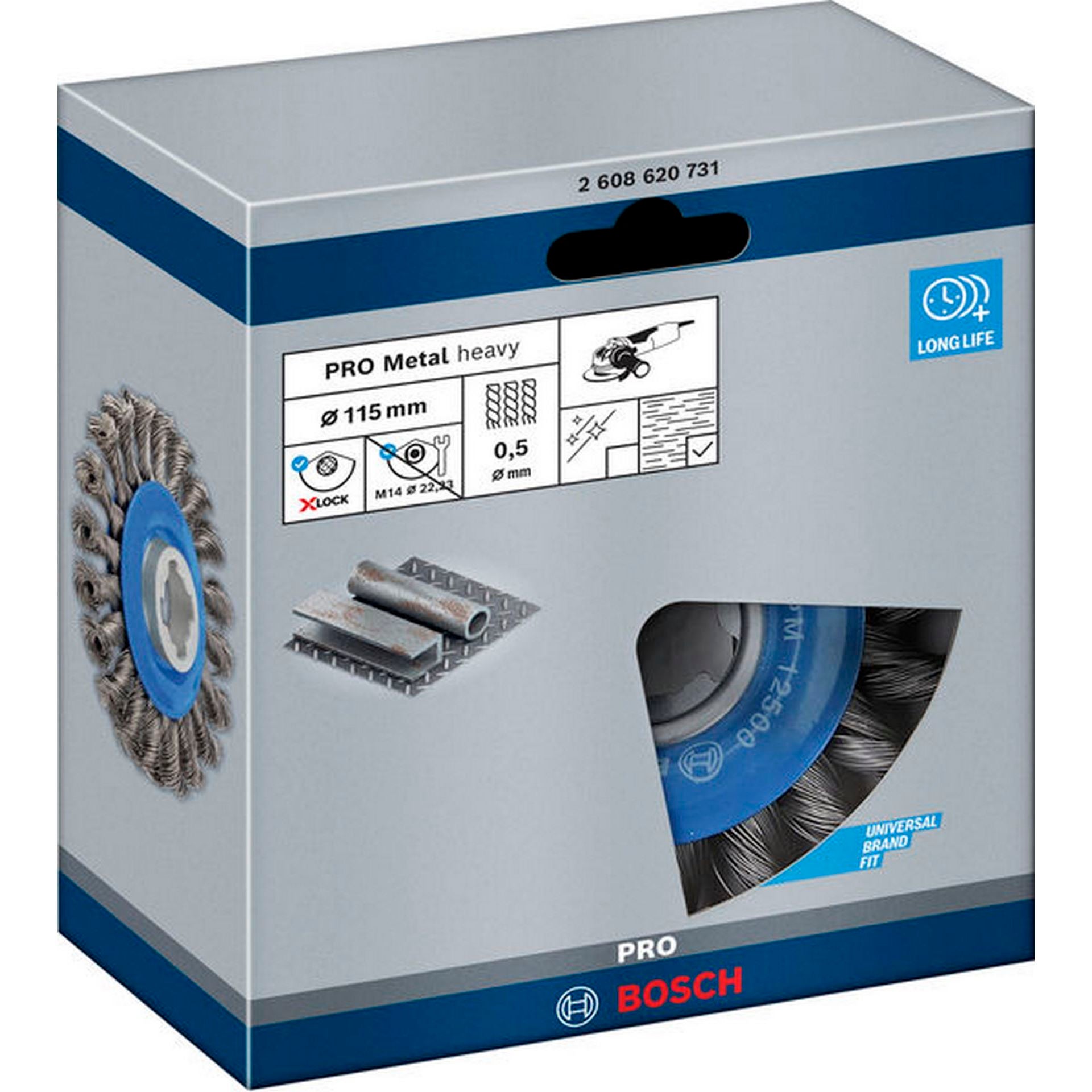 Bosch PRO Metal heavy X-Lock Scheibenbürste, 115 x 0,5 mm, Gewinde #2608620731