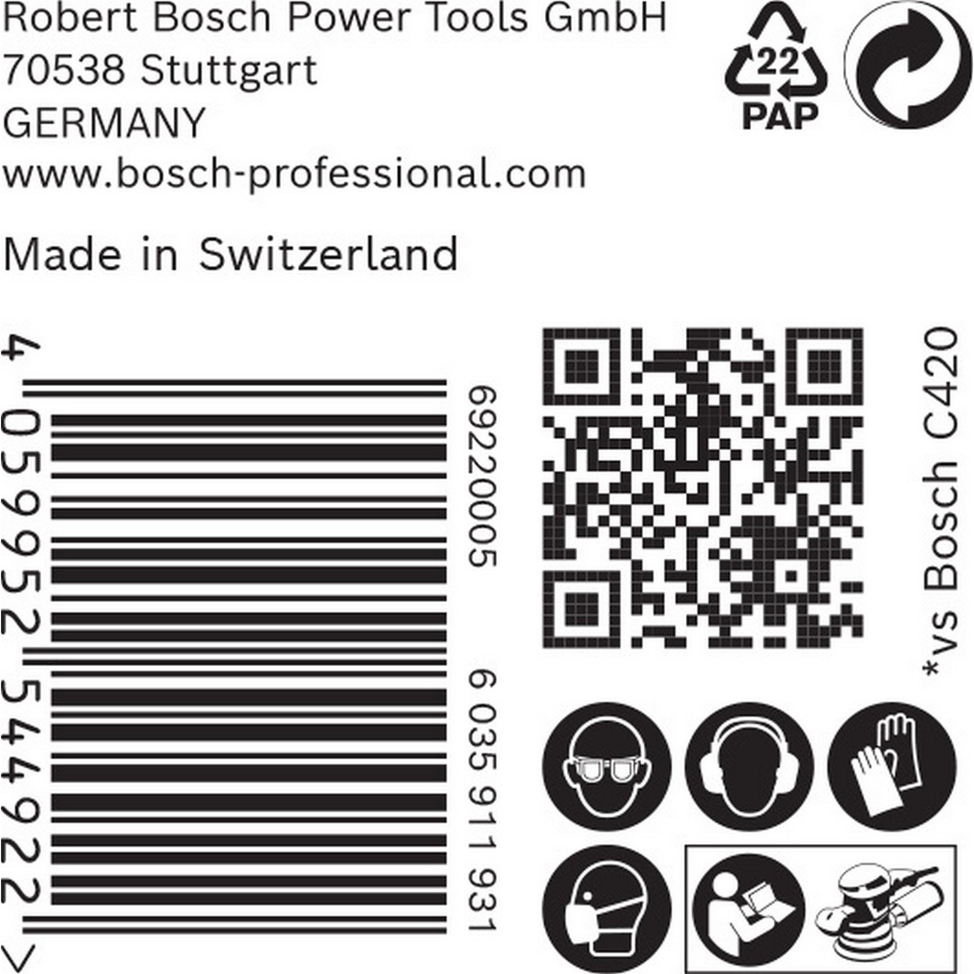 Bosch EXPERT C470 Schleifscheibe, 125mm, K100, keine Löcher, 50-tlg. #2608901154