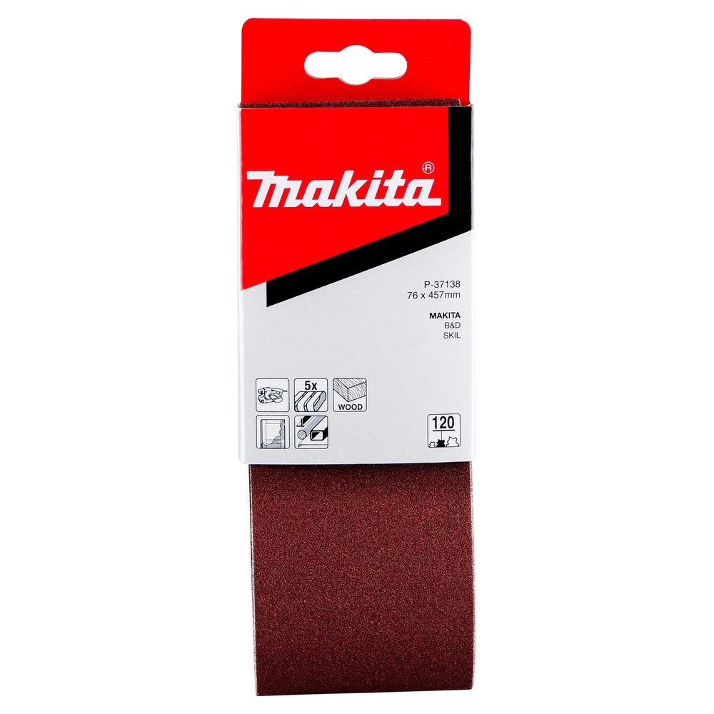 Makita Schleifband 76 x 457 mm/K120/5 Stk. #P-37138