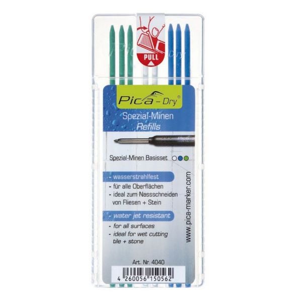 Pica DRY Minen-Set Spezial (Set Inhalt 8 Stk., 3 x grün, 3 x blau, 2 x weiß) #4040