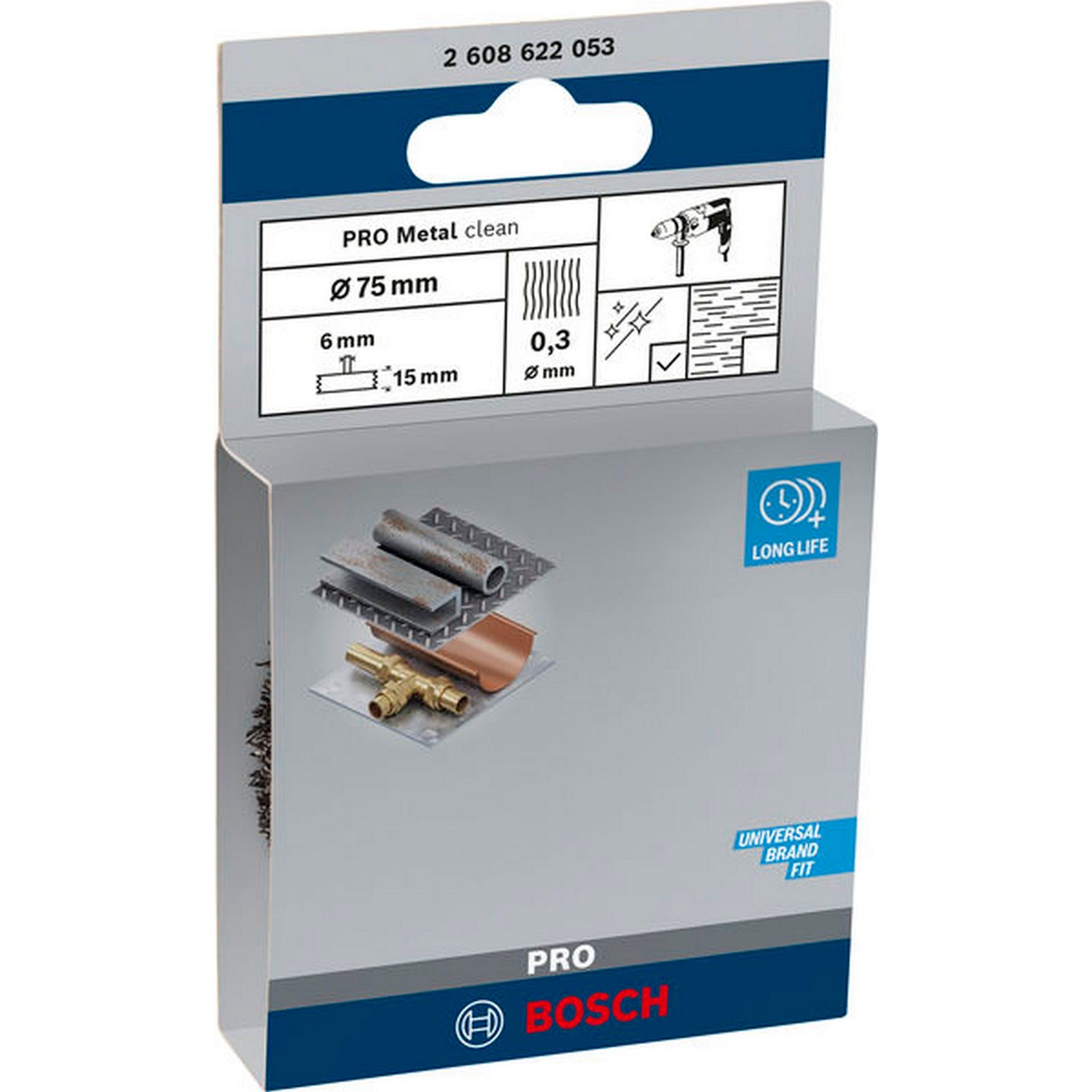 Bosch PRO Metal clean Scheibenbürste, gerader Schaft, 75 x 0,3 mm #2608622053