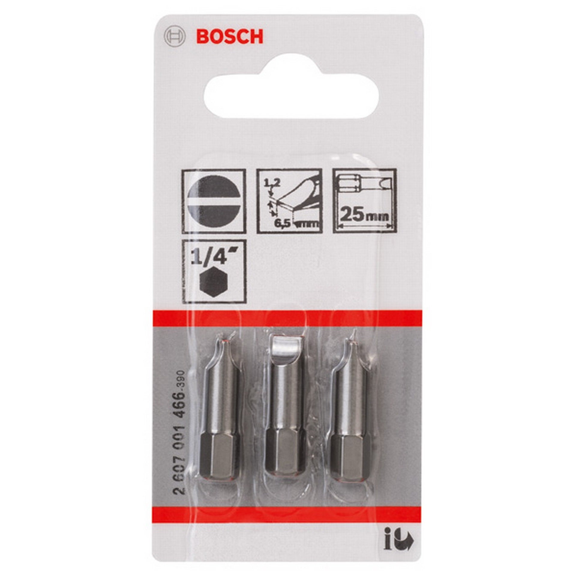 Bosch Schrauberbit Extra-Hart S 1,2 x 6,5, 25 mm, 3er-Pack #2607001466