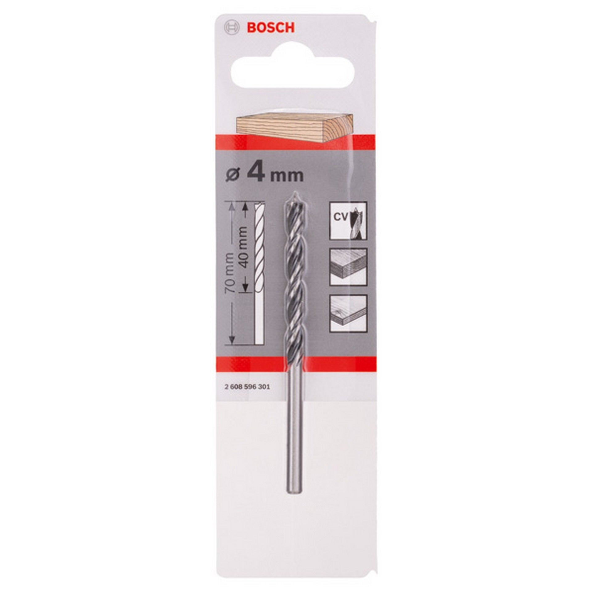 Bosch Holzspiralbohrer Standard, 4 x 43 x 75 mm, d 4 mm #2608596301