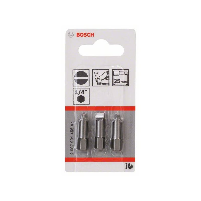 Bosch Schrauberbit Extra-Hart S 1,2 x 6,5, 25 mm, 3er-Pack #2607001466