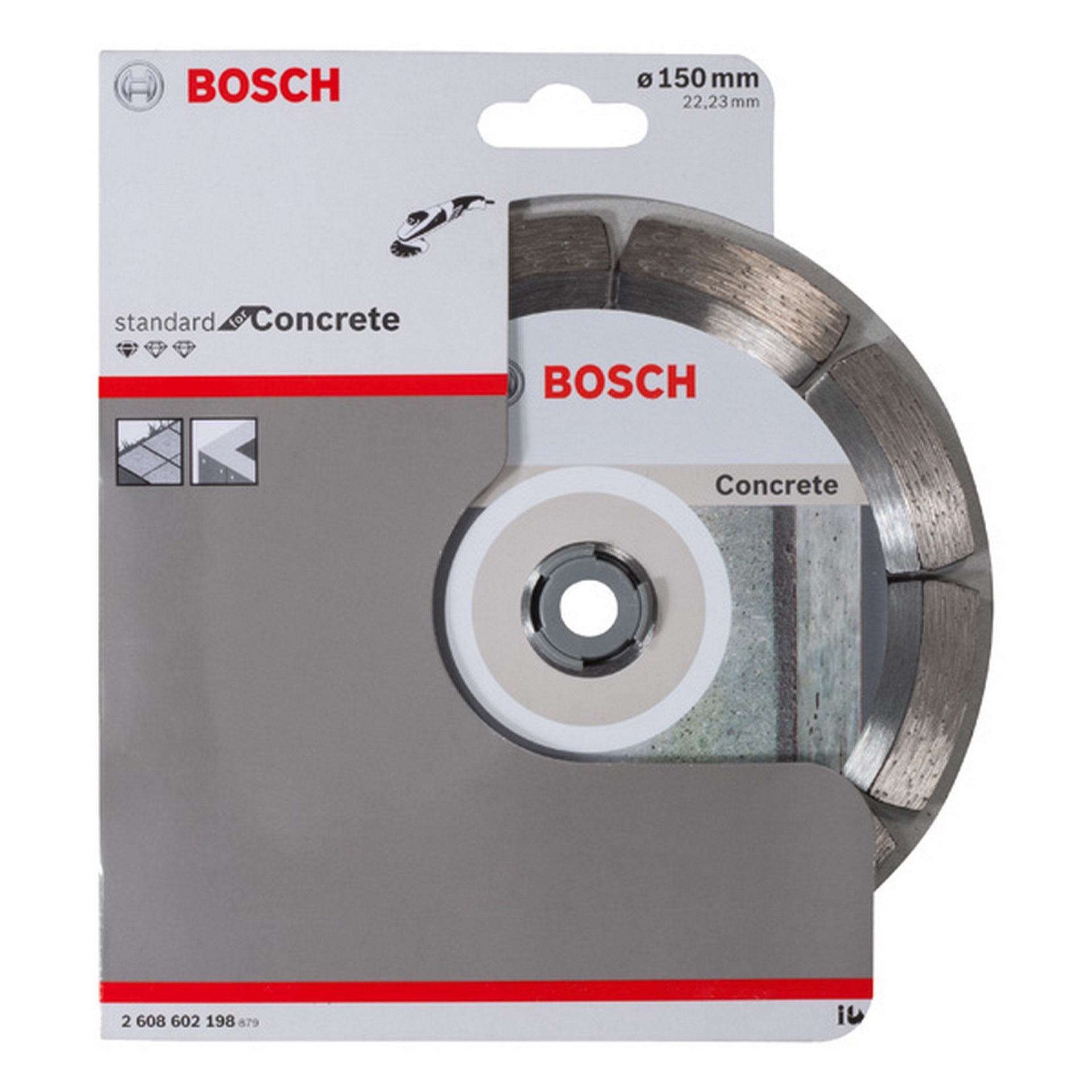 Bosch Diamanttrennscheibe Standard for Concrete, 150 x 22,23 x 2 x 10 mm, 1er-Pack #2608602198
