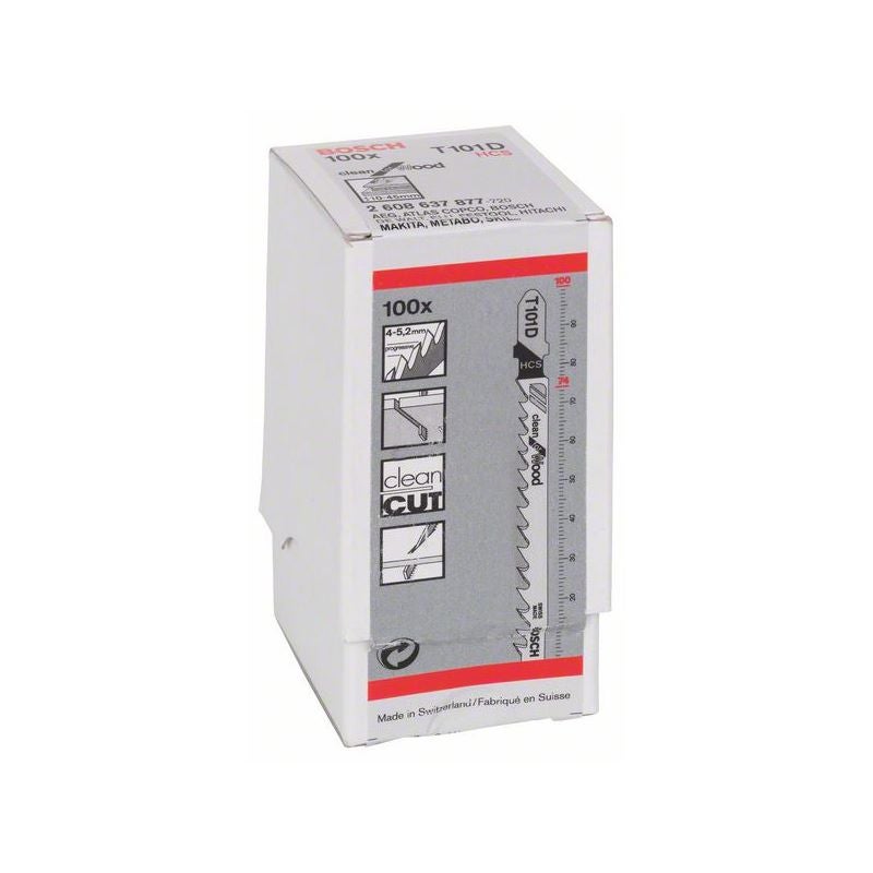 Bosch Stichsägeblatt T 101 D Clean for Wood, 100er-Pack #2608637877