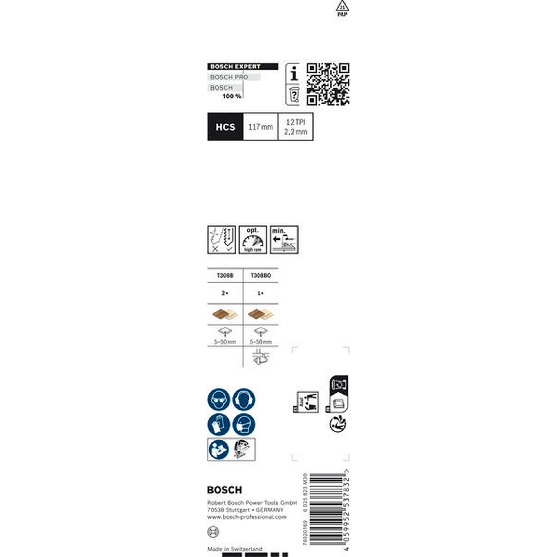 Bosch Expert Wood 2-side clean Stichsägeblatt-Set, 3-tlg. #2608900559