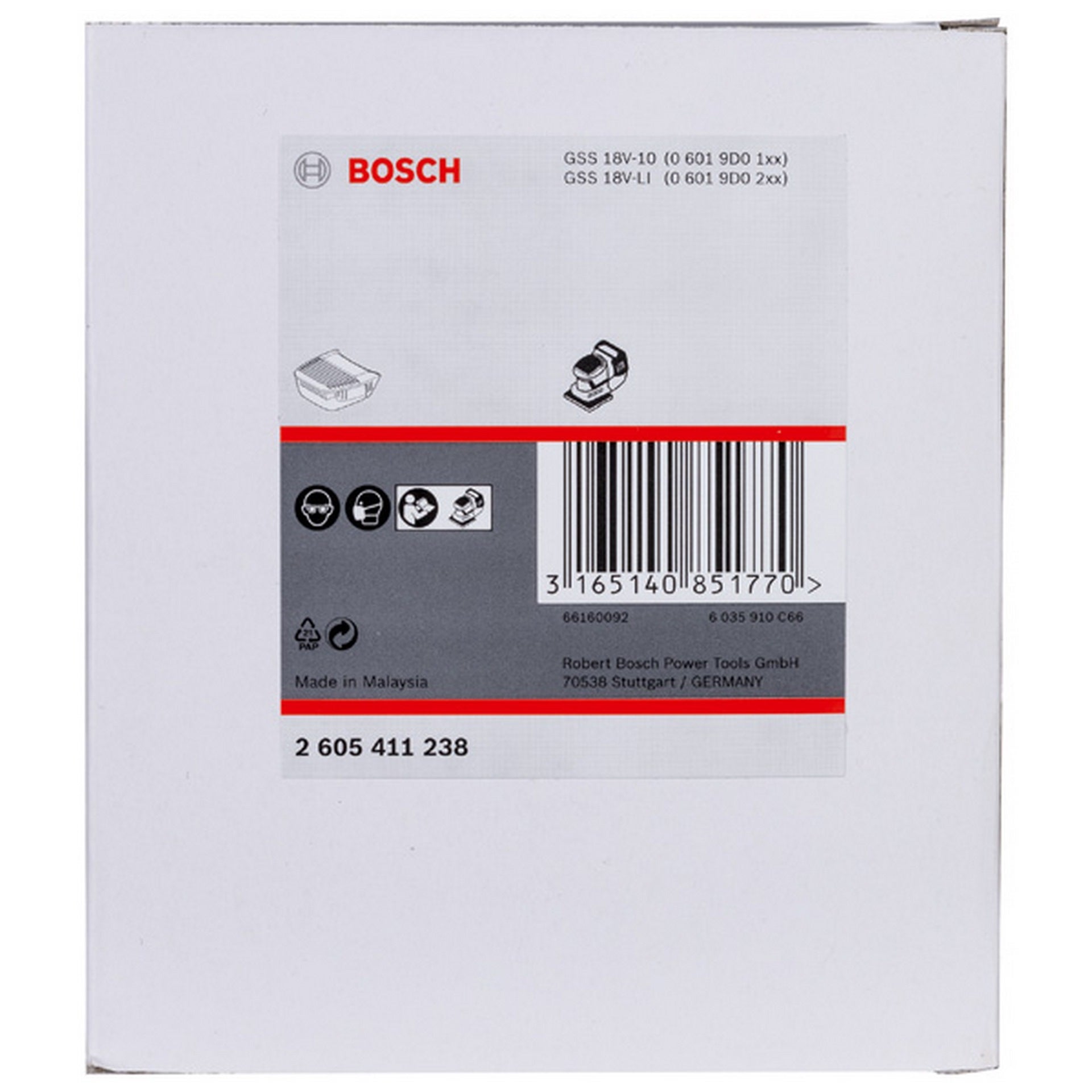 Bosch Staubbox mit Filter (schwarze Ausführung), passend zu: GSS 18V-10 Professional #2605411238