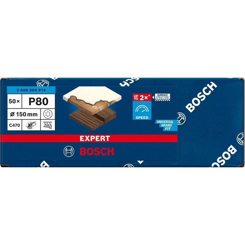 Bosch EXPERT C470 Schleifscheibe, 150mm, K80, 6 Löcher, 50-tlg. #2608900919