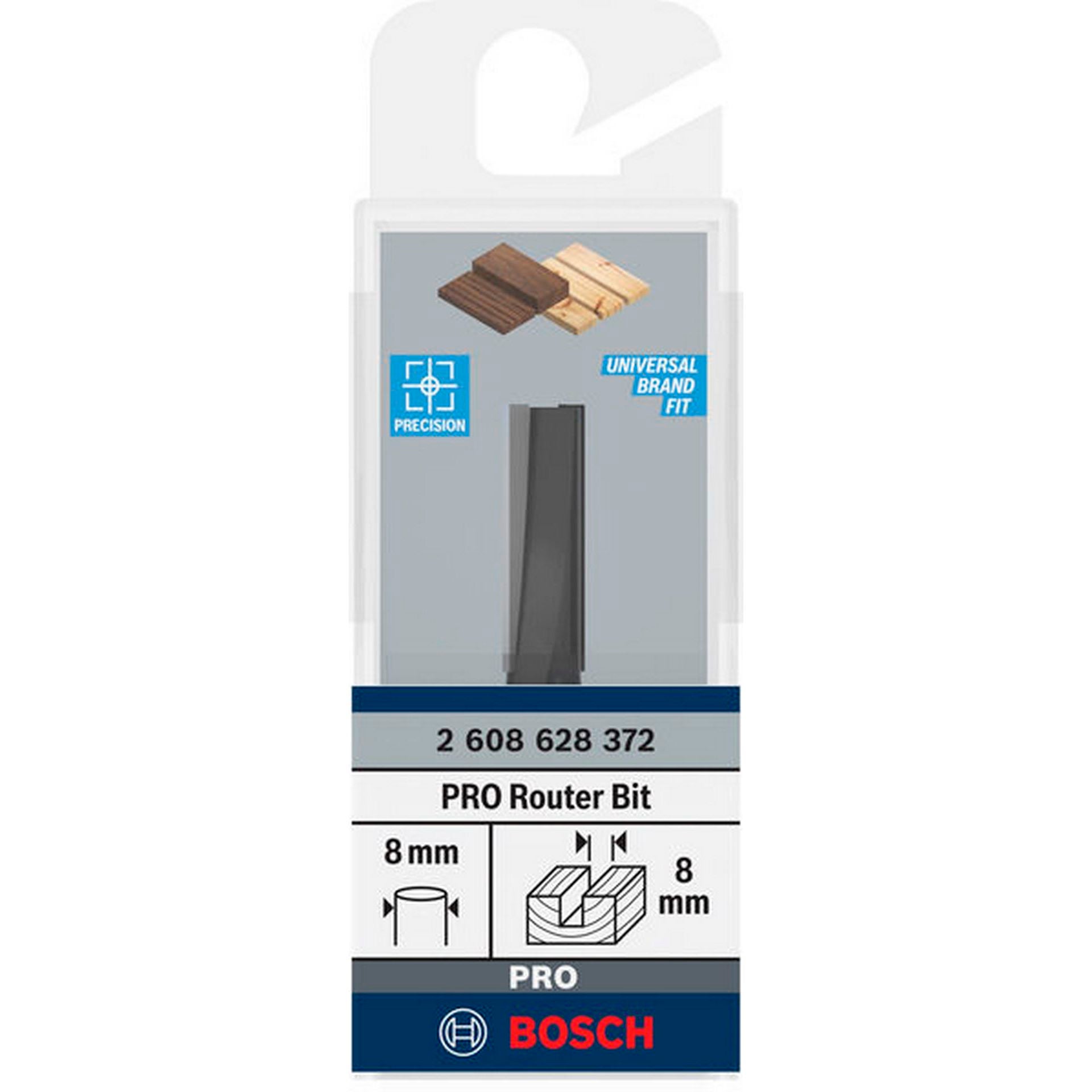 Bosch PRO Nutfräser, zweischneidig, D 8 mm, L 25 mm, S 8 mm #2608628372