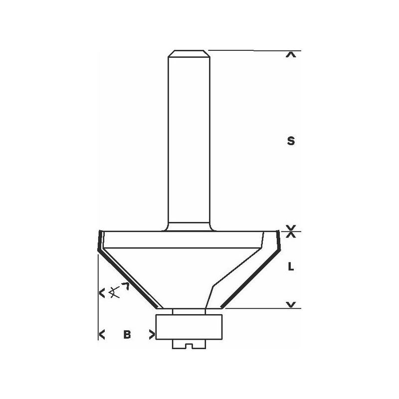Bosch PRO Fasefräser, W 45°, D 8 mm #2608628352