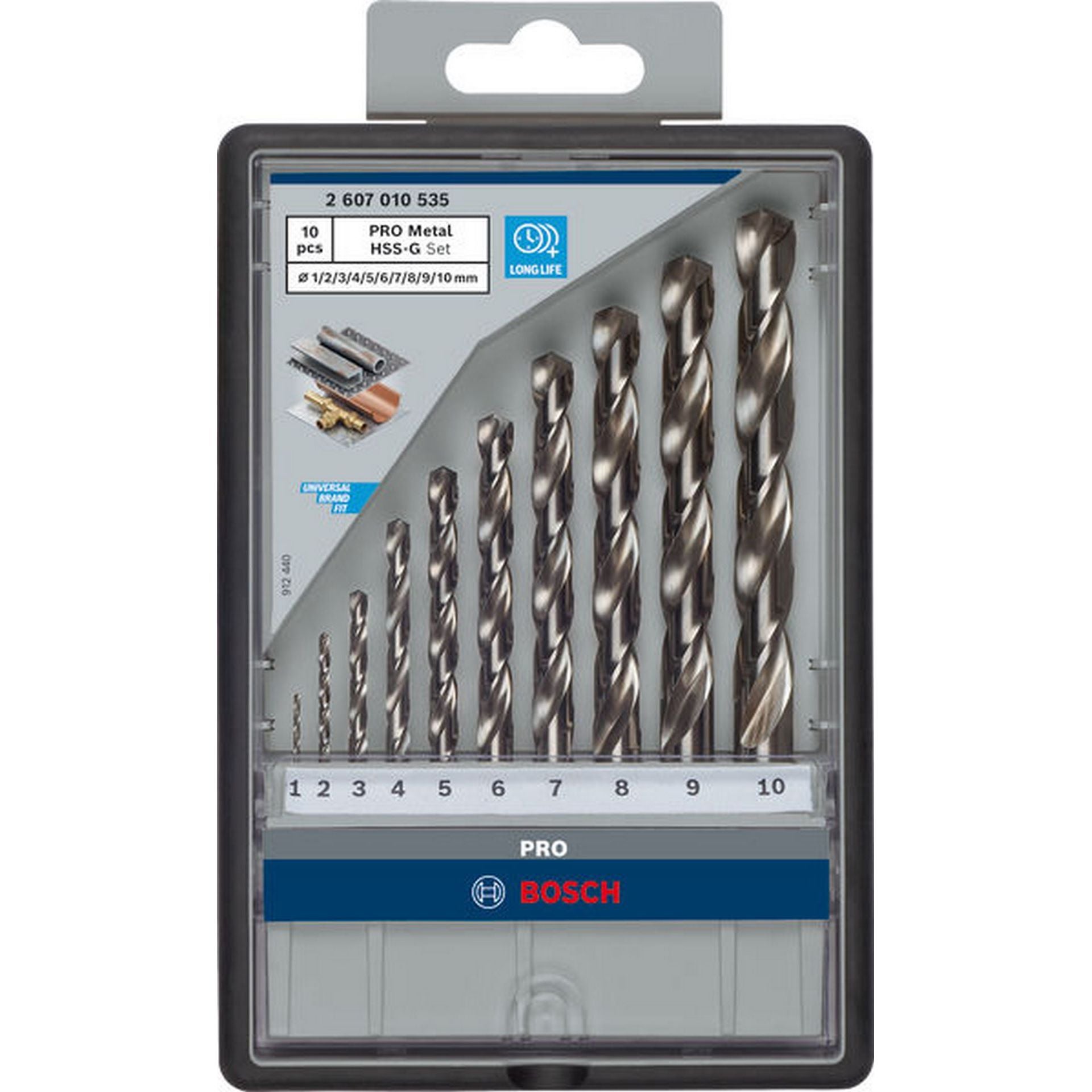 Bosch PRO Metal HSS-G Spiralbohrer Set, 10-tlg. #2607010535