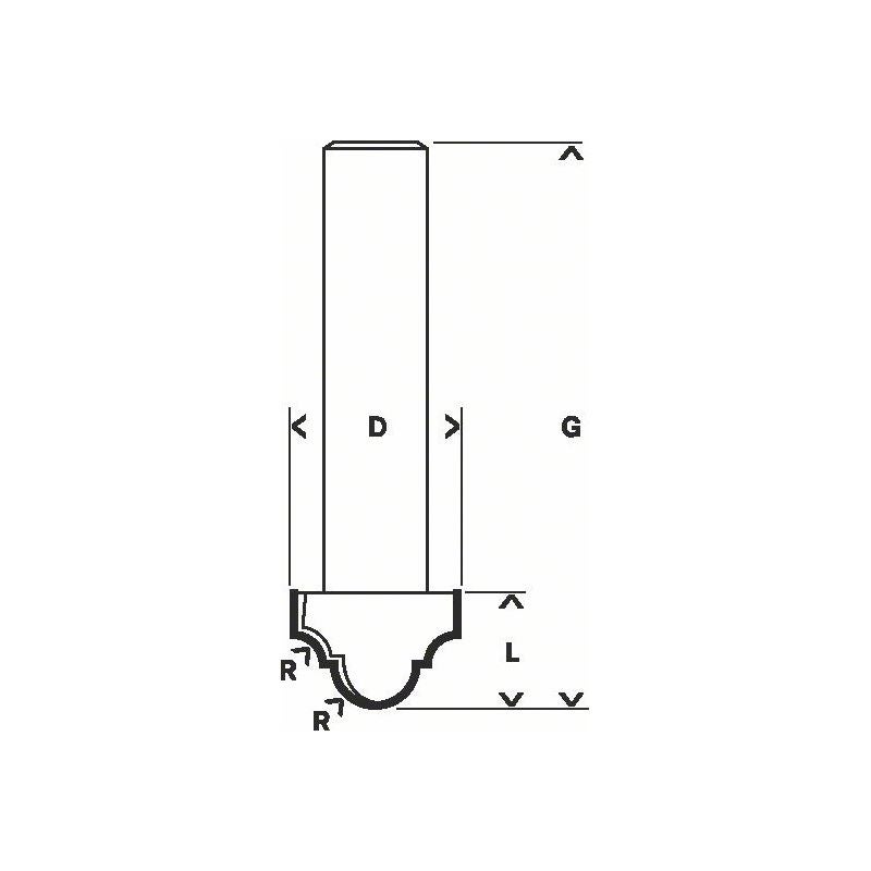 Bosch PRO Profil- Nutfräser, R 2,4 mm, S 8 mm #2608628398