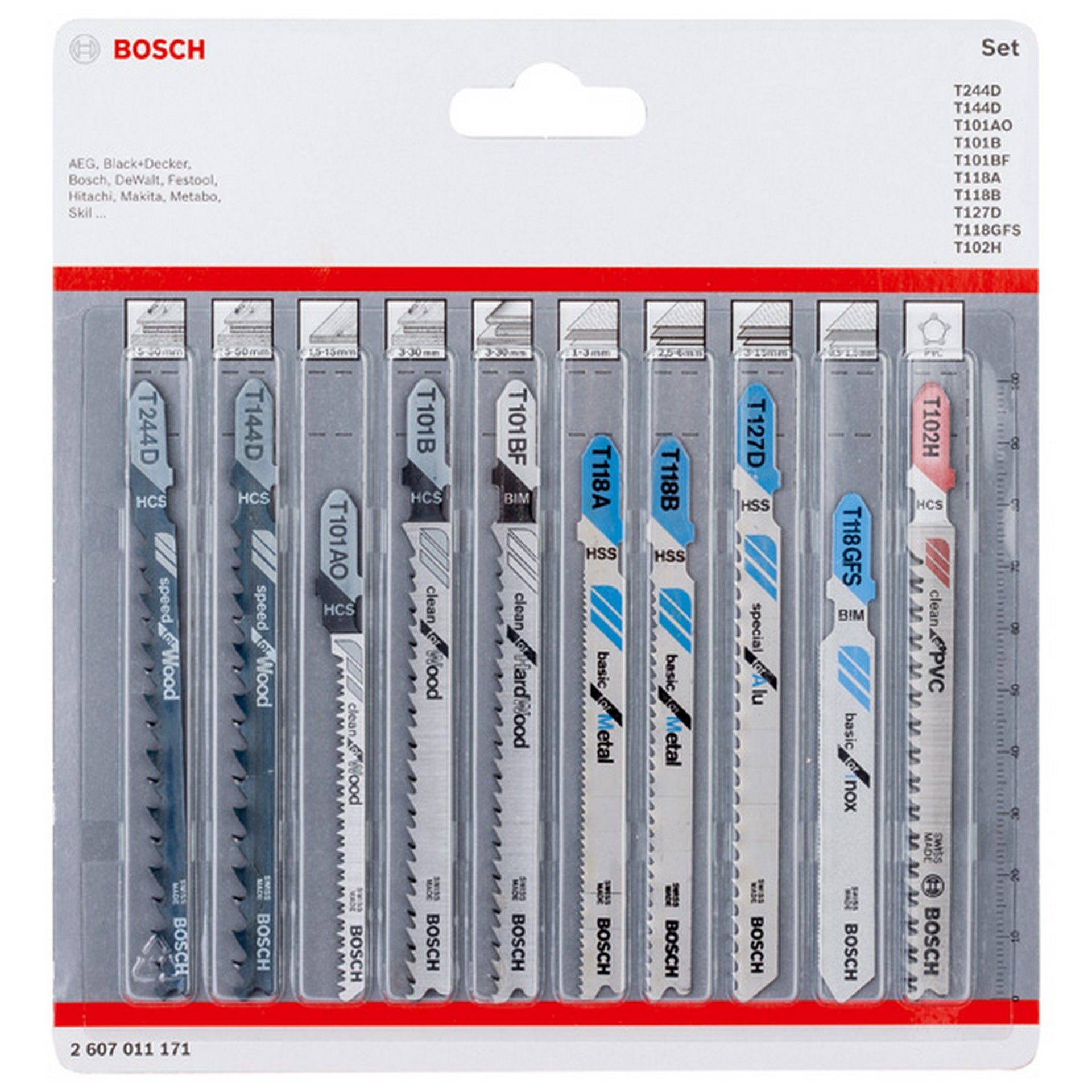 Bosch Stichsägeblatt-Set All in One, 10-teilig #2607011171