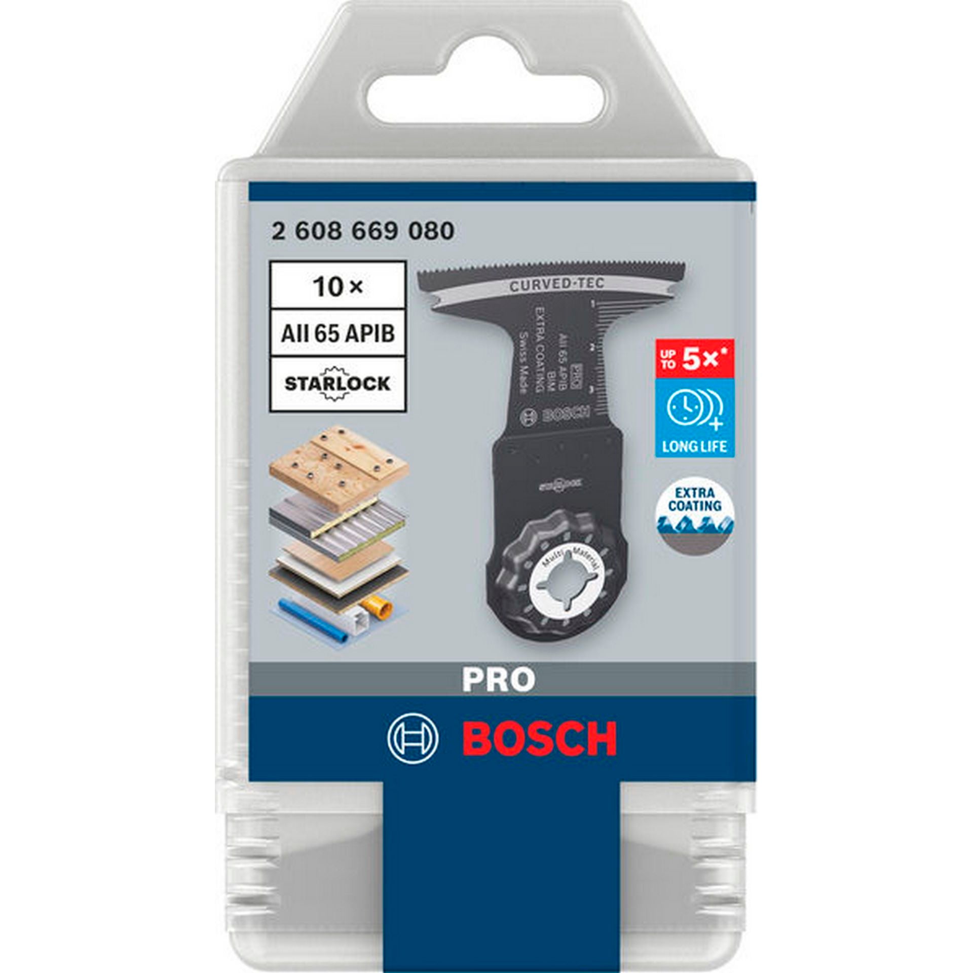 Bosch PRO AII 65 APIB Blatt für Multifunktionswerkzeuge, 65 x 40 mm, 10-tlg. #2608669080