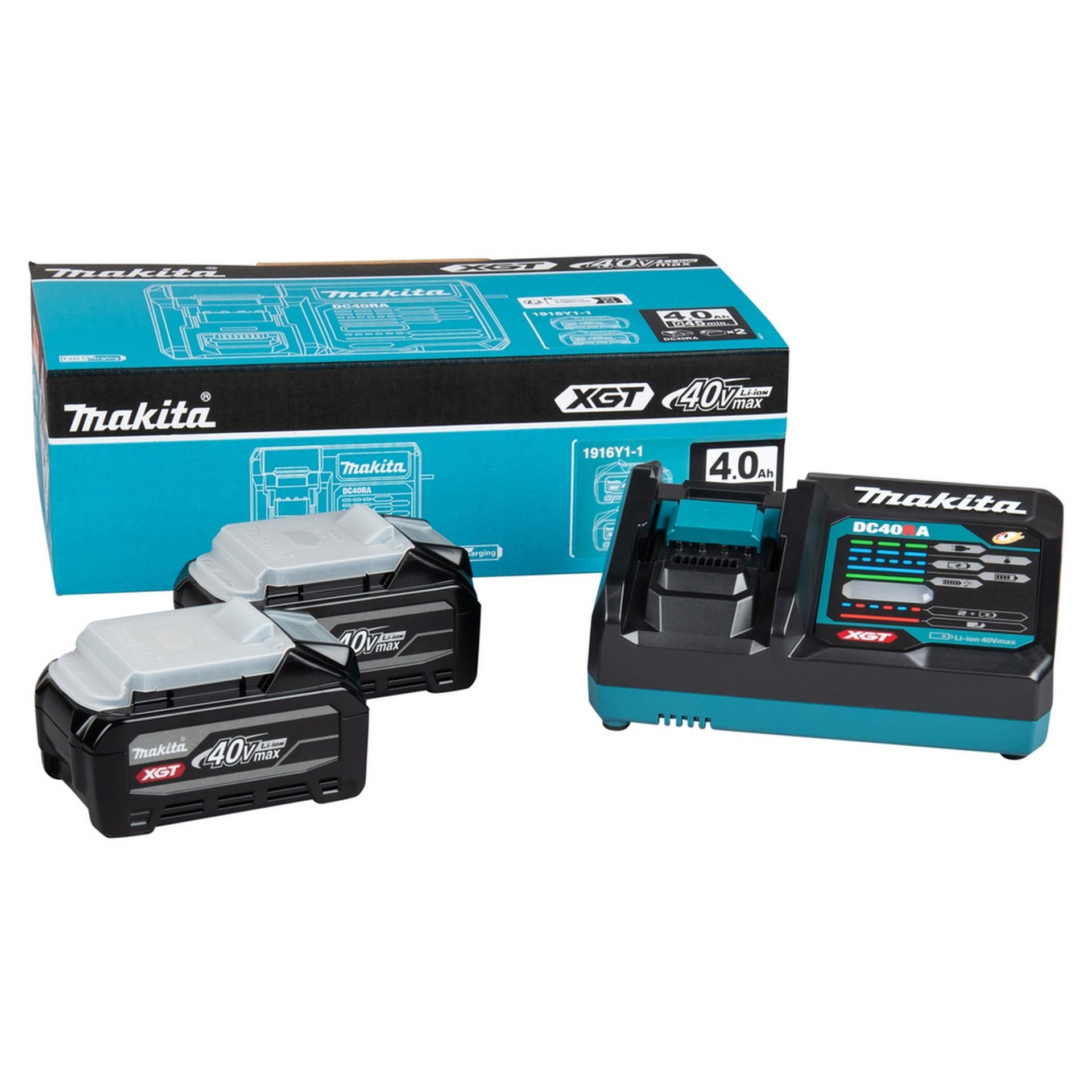 Makita Akku Power Source Kit XGT 2 x 4,0 Ah, XGT 40 V max 1916Y1-1