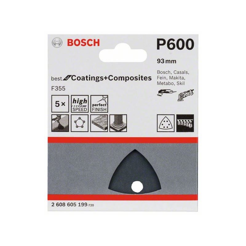 Bosch PRO F355 Schleifblatt, 93 mm, G600, 5-tlg. #2608605199