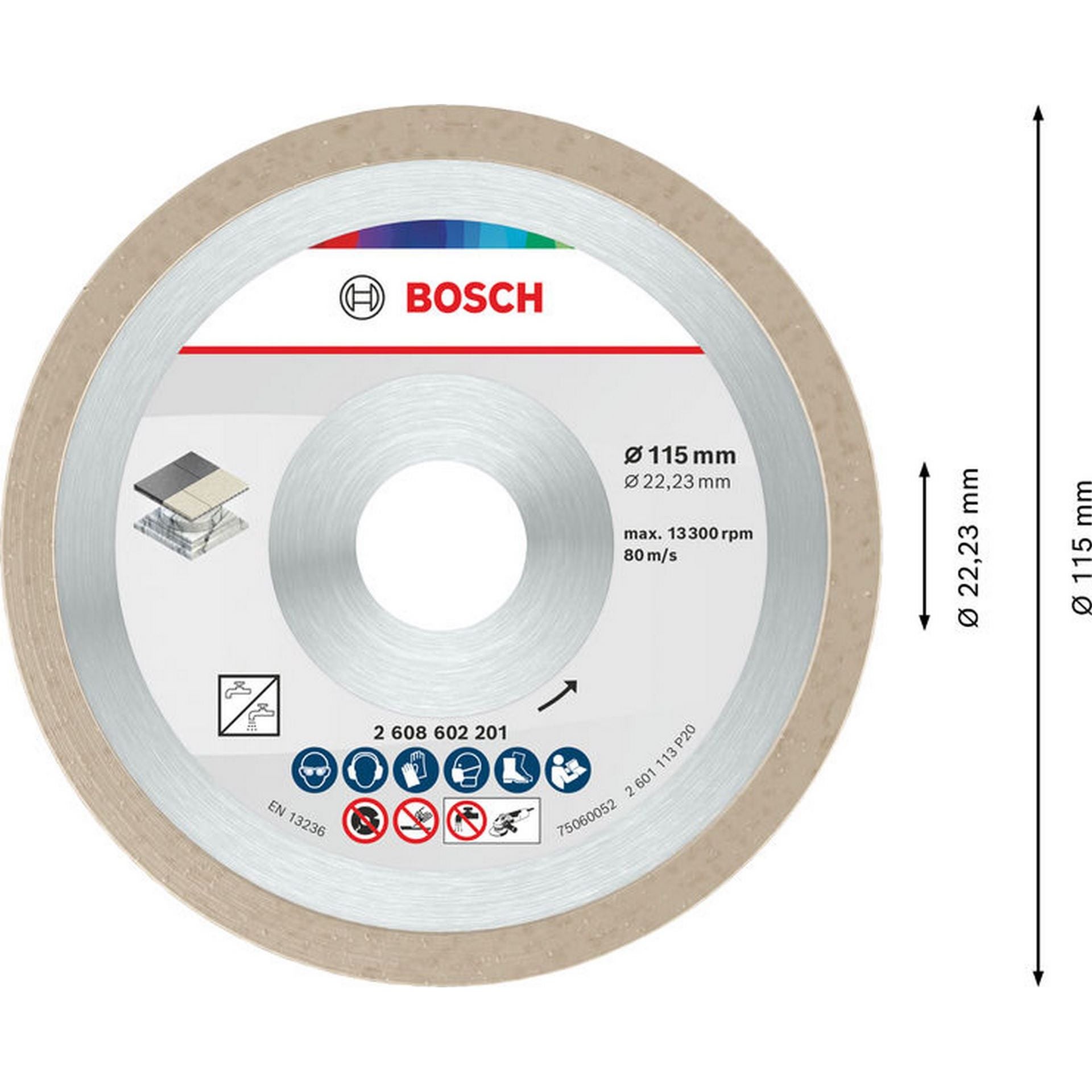 Bosch Ceramic Trennscheibe, 115 x 7 mm, Bohrung 22,23 mm #2608602201