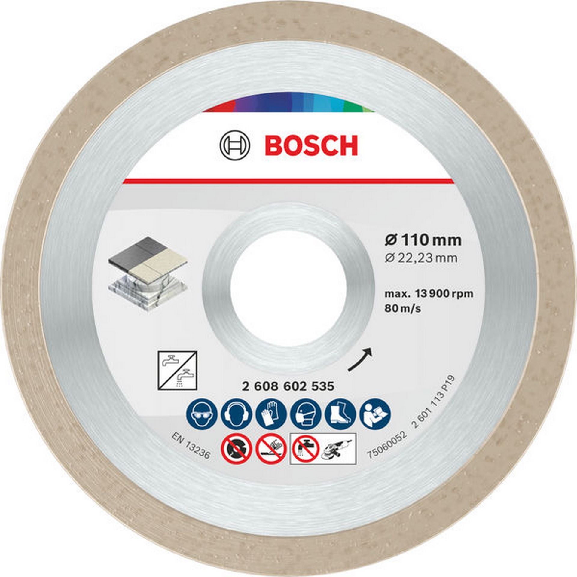 Bosch Ceramic Trennscheibe, 110 x 7,5 mm, Bohrung 22,23 mm #2608602535