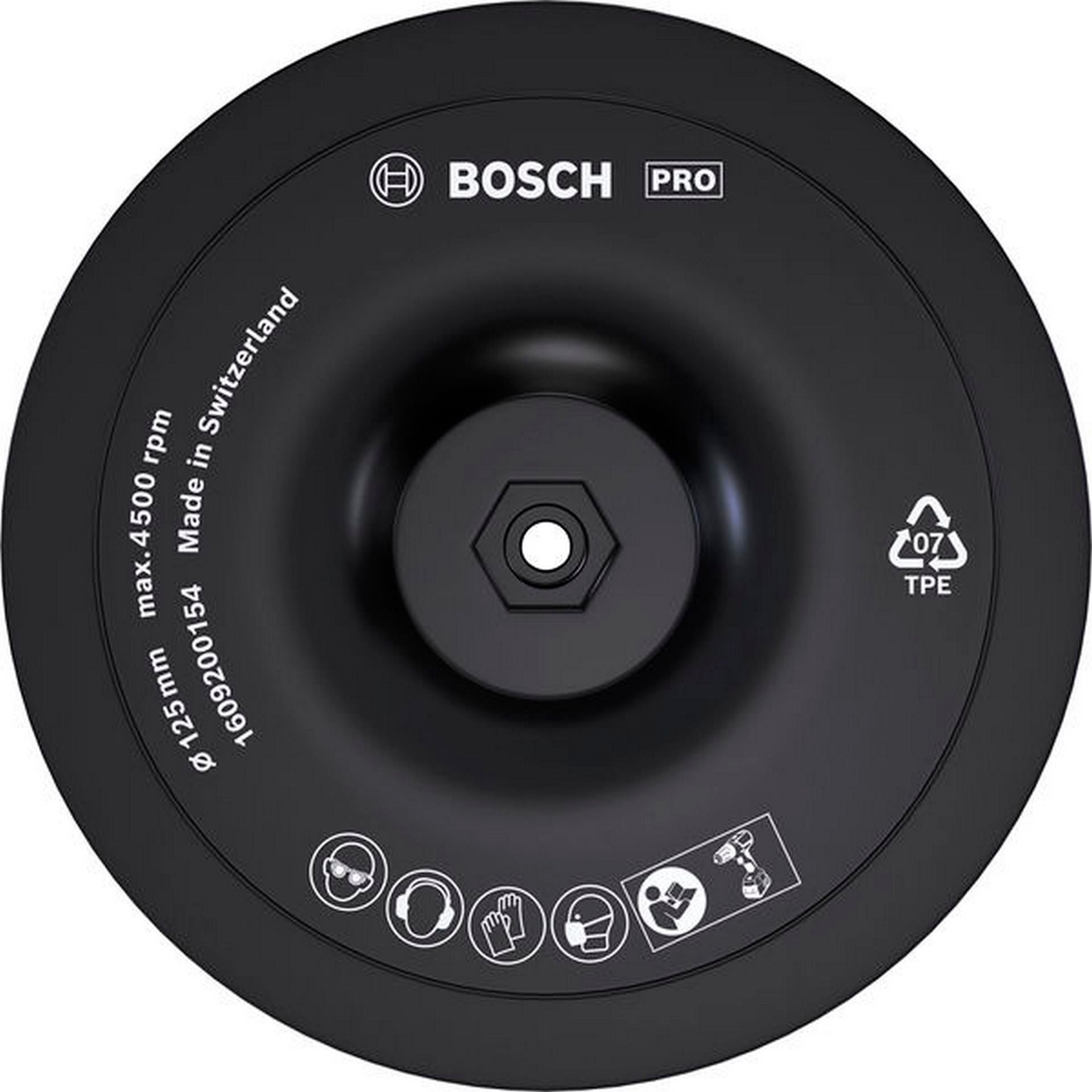 Bosch PRO Stützteller 125 x 8 mm, Klettverschluss #1609200154