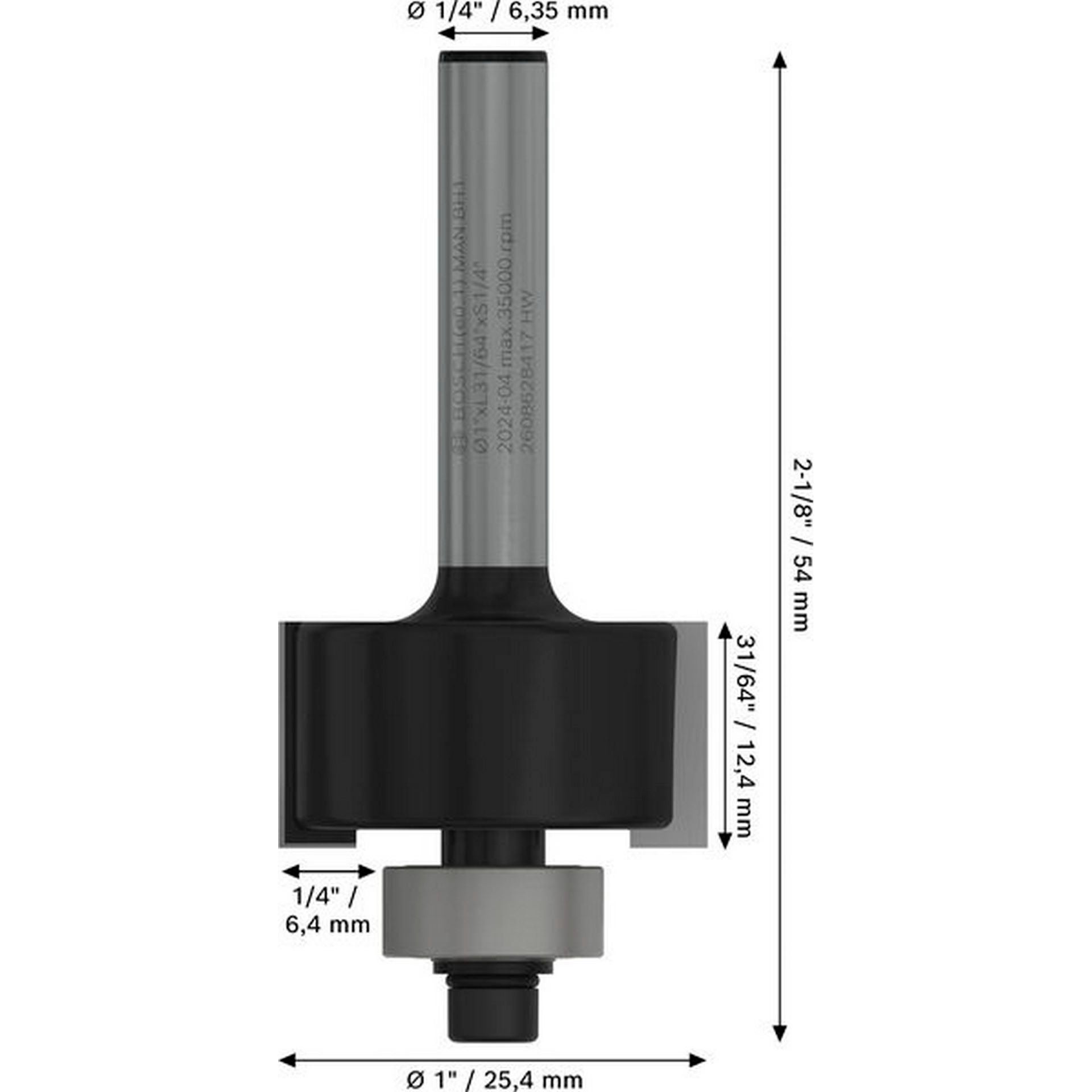 Bosch PRO Falzfräser, D 1", S 1/4" #2608628417