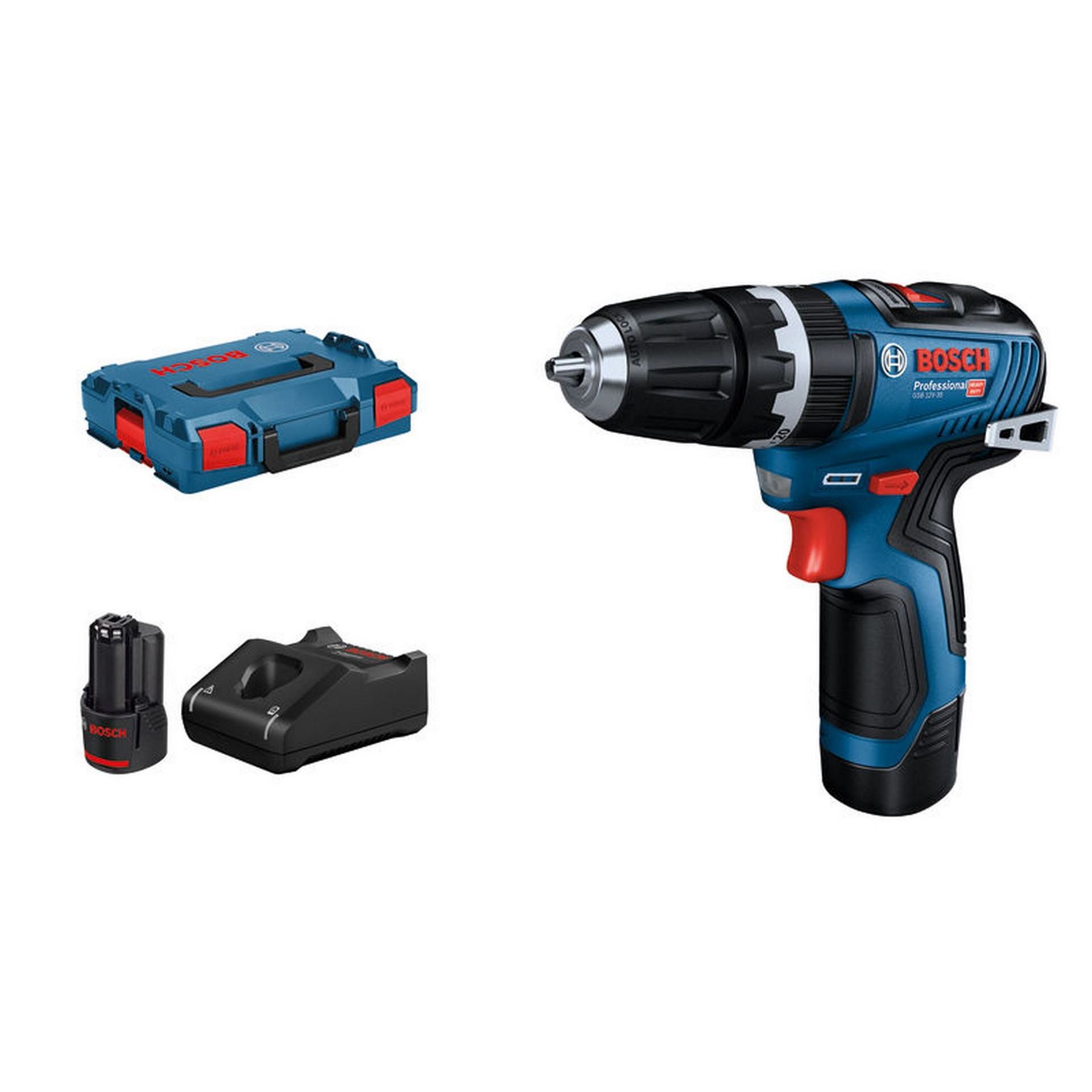 Bosch Akku-Schlagbohrschrauber GSB 12V-35, 2 x Akku GBA 12V 3.0Ah in L-BOXX #06019J9000