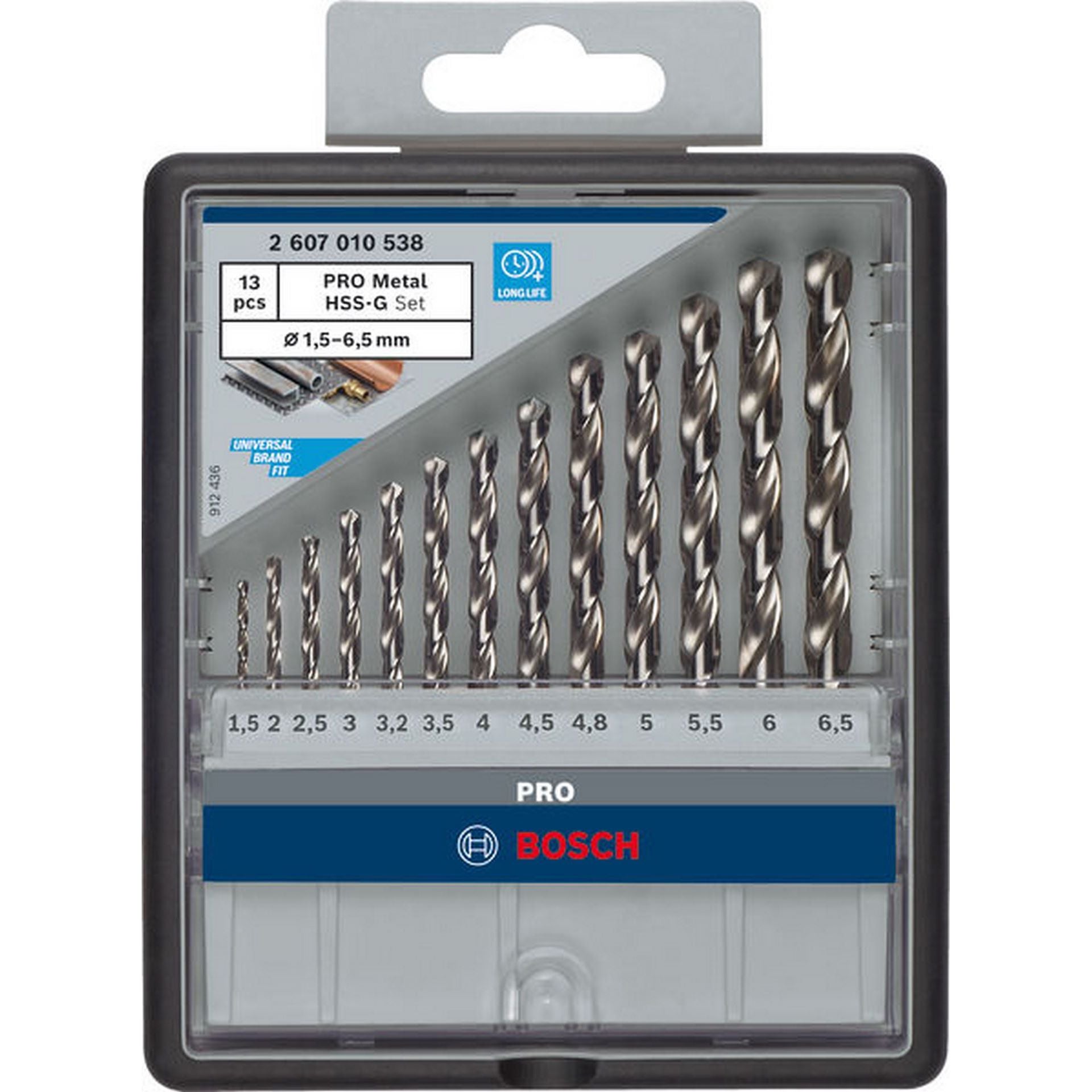 Bosch PRO Metal HSS-G Spiralbohrer Set, 13-tlg. #2607010538