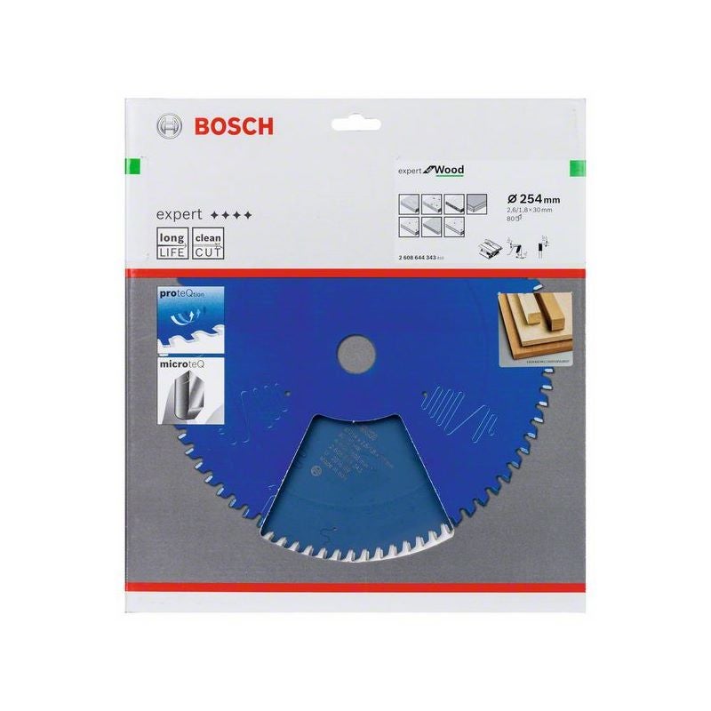 Bosch EXPERT Wood Kreissägeblatt, 254x2,6/1,8x30 mm, Z80 #2608644343
