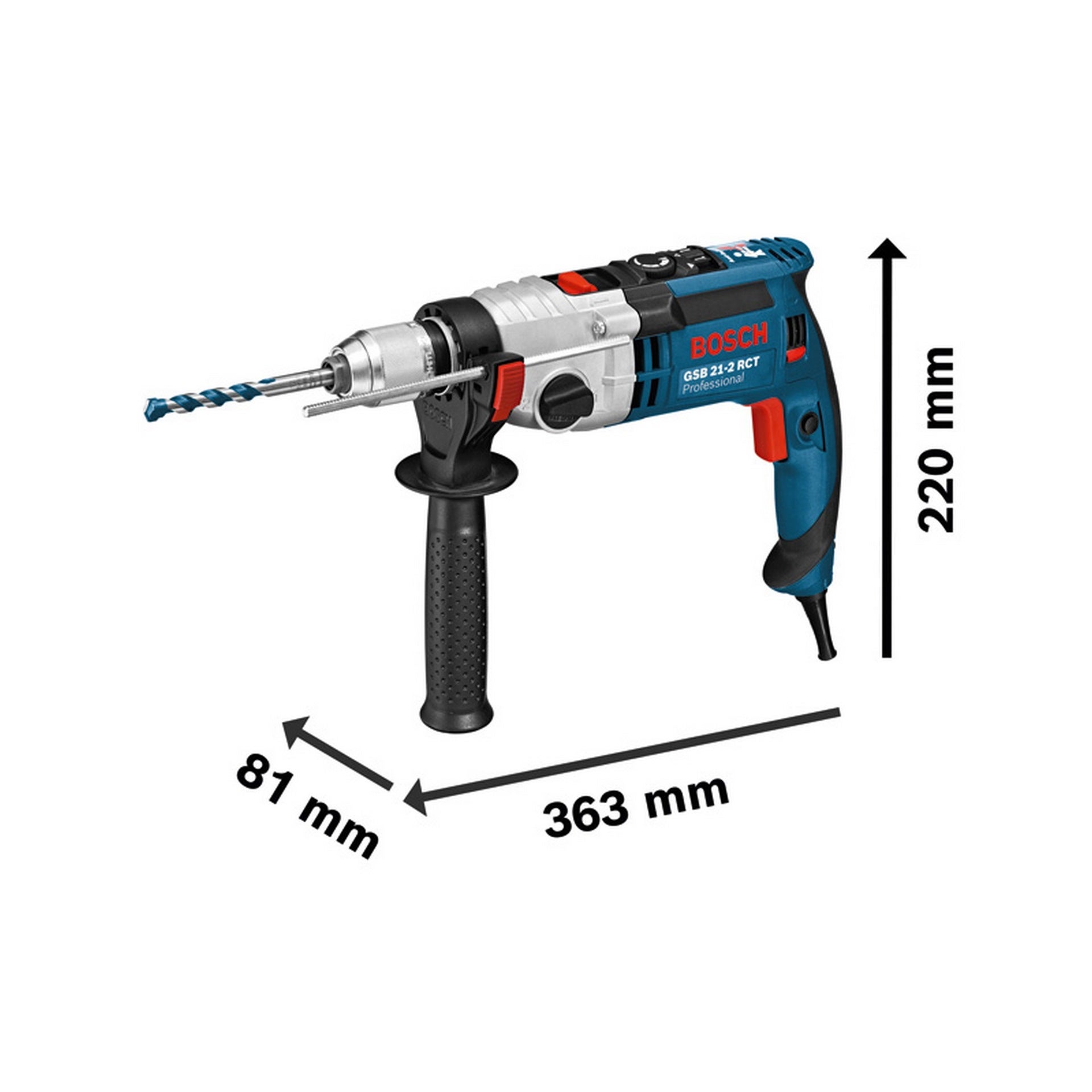 Bosch Schlagbohrmaschine GSB 21-2 RCT im Handwerkerkoffer #060119C700
