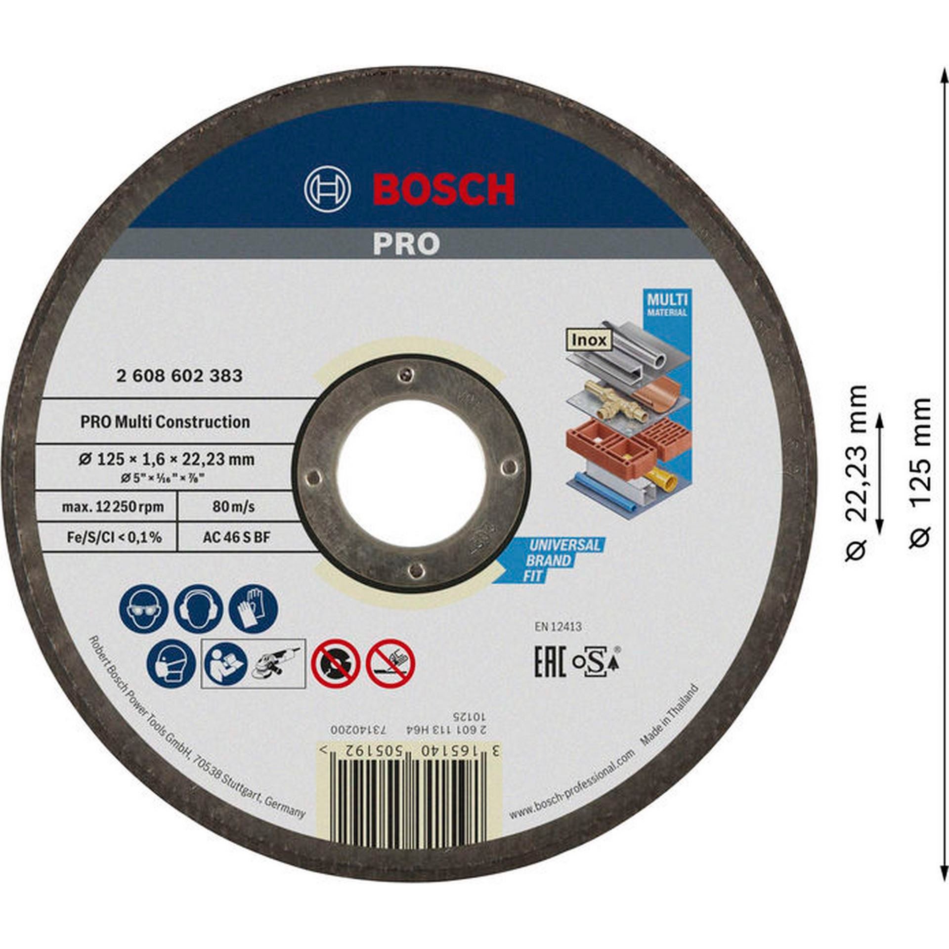 Bosch PRO Multi Material Trennscheibe, 125 x 1,6 x 22,23 mm #2608602383