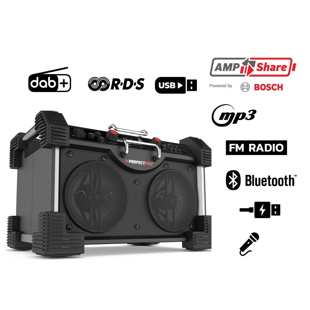 PerfectPro Baustellenradio ROCKHART 18V AMPShare RH4-18