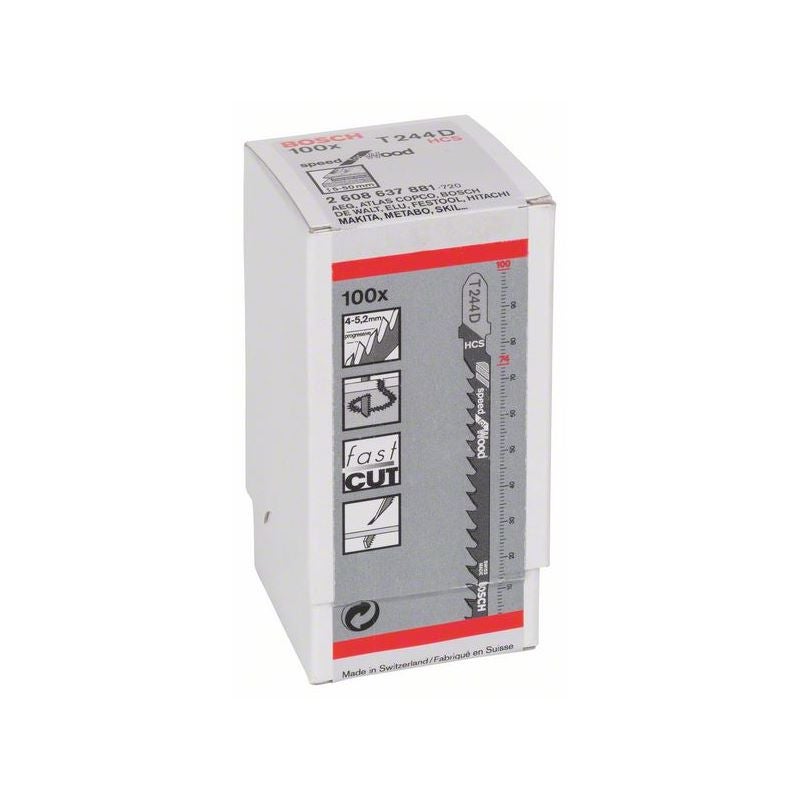 Bosch Stichsägeblatt T 244 D Speed for Wood, 100er-Pack #2608637881