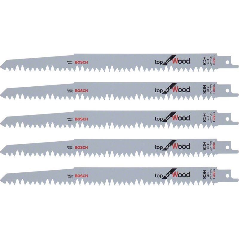 Bosch Säbelsägeblatt S 1531 L, Top for Wood, 5er-Pack #2608650676