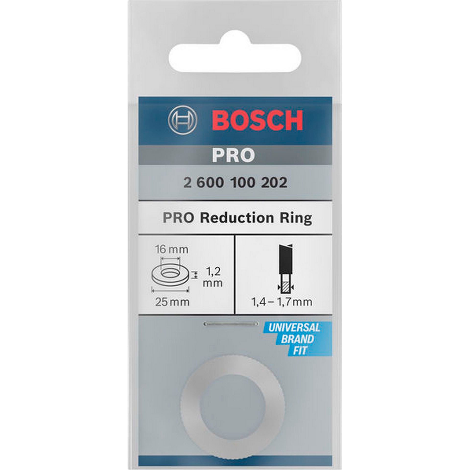 Bosch Reduzierring für PRO Kreissägeblatt, 25 x 1,2 x 16 mm #2600100202