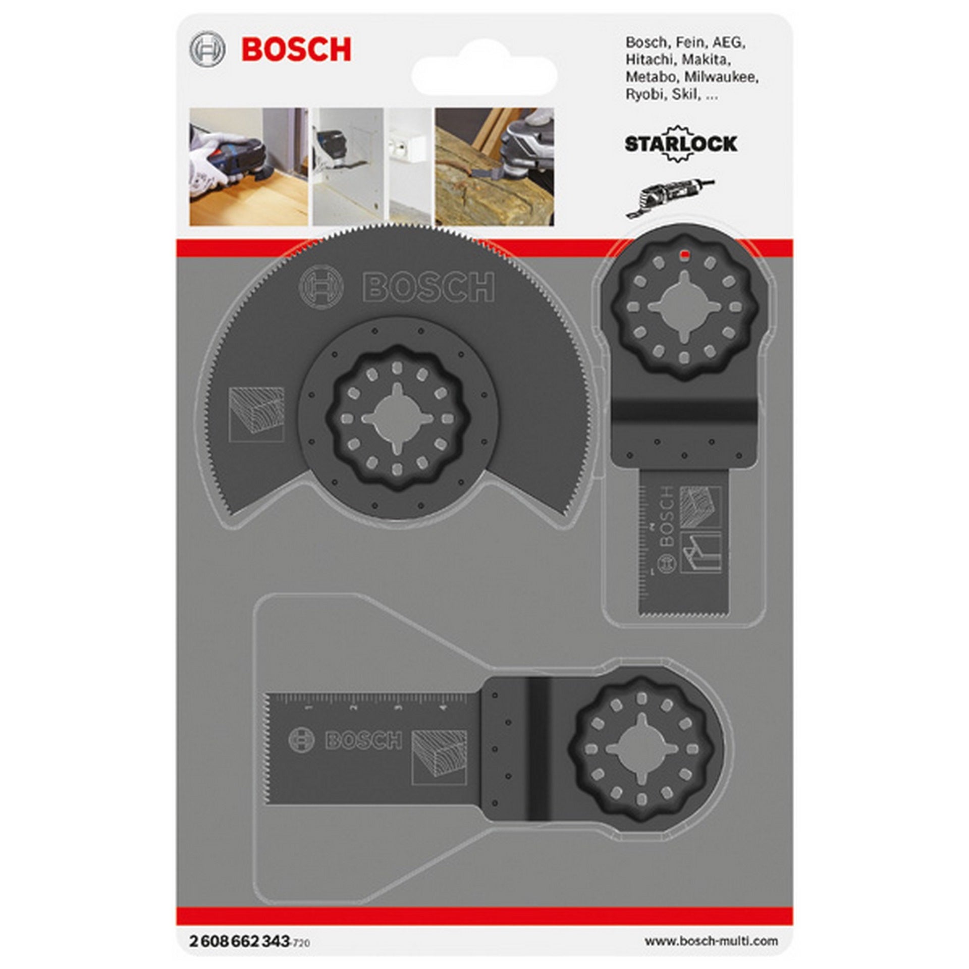 Bosch Holz-Basis-Set, 3-teilig, Sägeblätter für Multifunktionswerkzeuge #2608662343