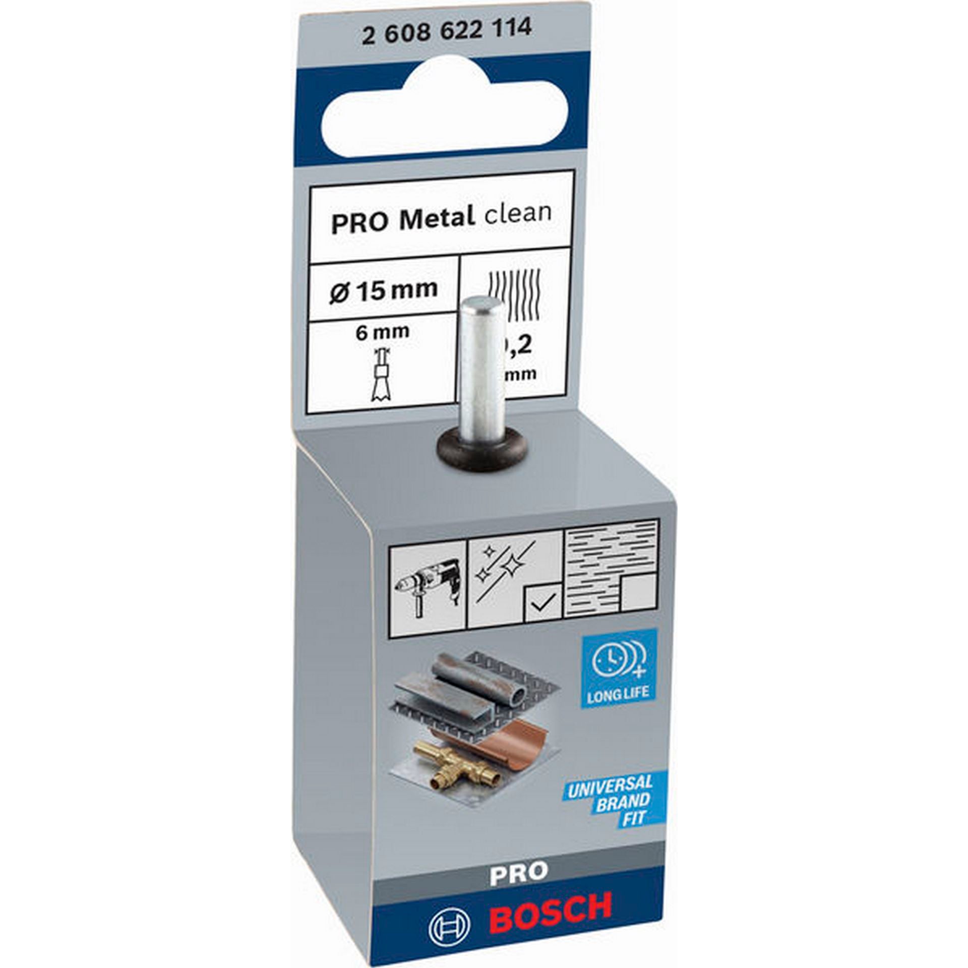 Bosch PRO Metal clean Topfbürste, gerader Schaft, 15 x 0,2 mm #2608622114