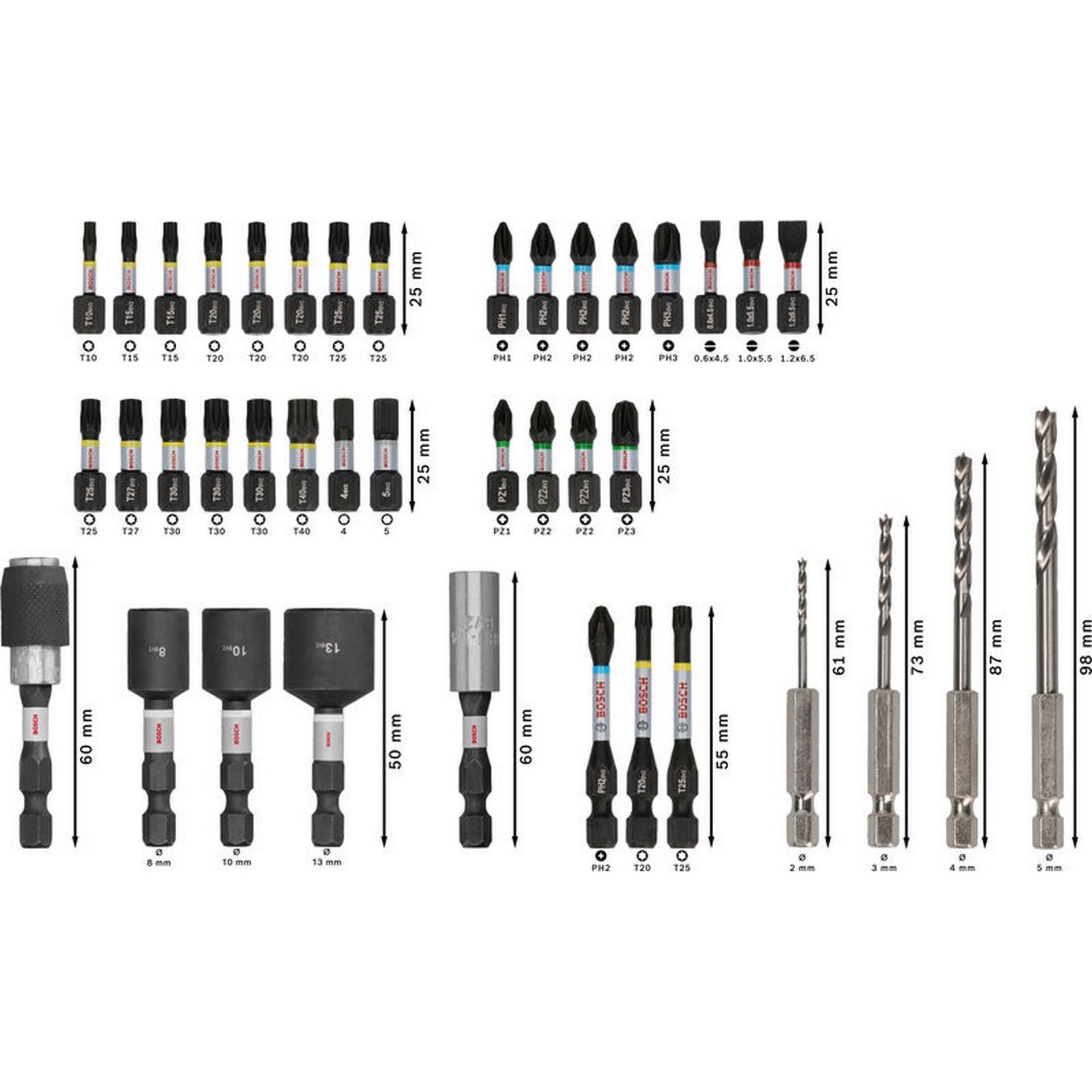 Bosch PRO Impact Schrauberbits und Holzbohrer Set, 40-tlg. #2608521U87