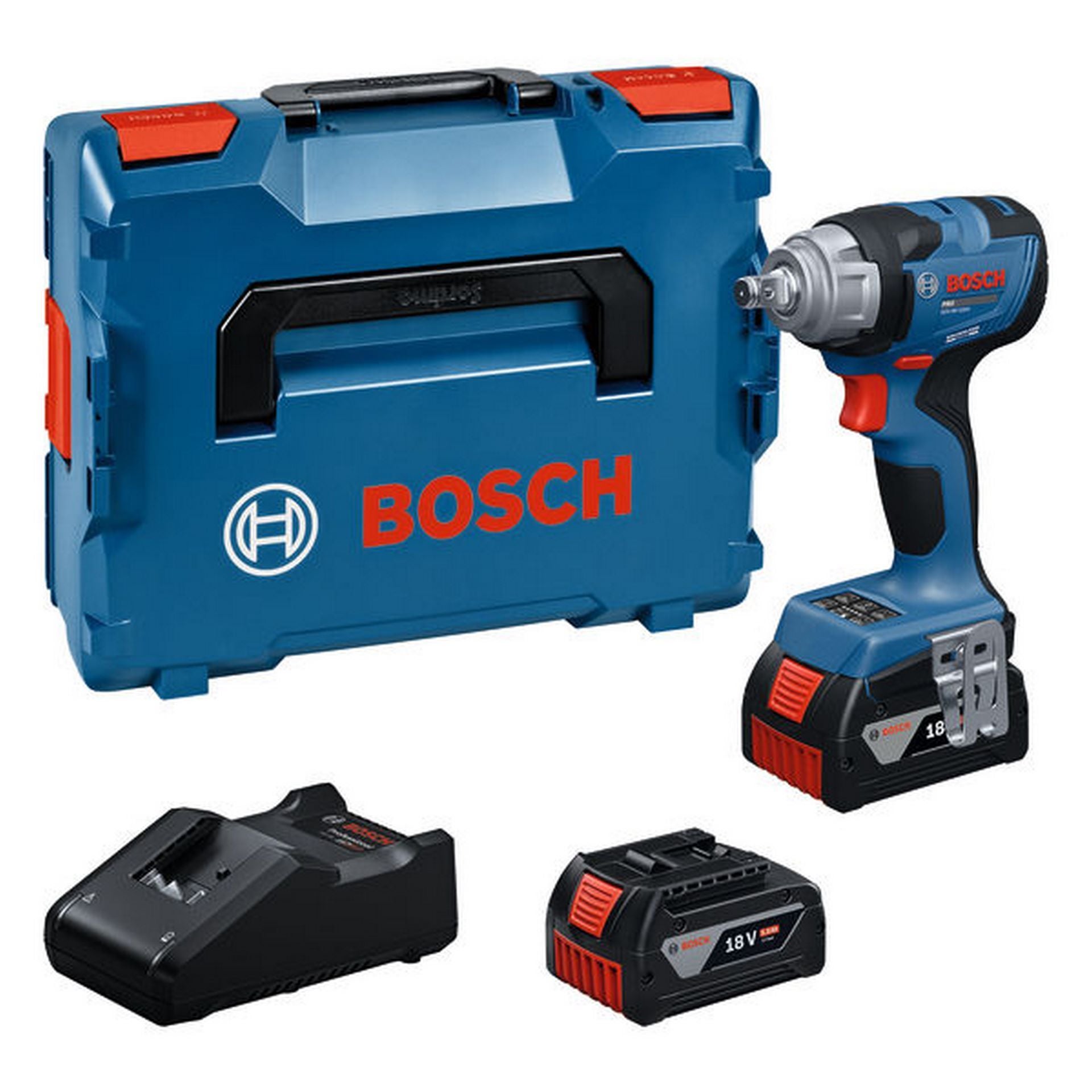 Bosch Akku-Drehschlagschrauber GDS18V-330H, 2x Akku GBA 18V 5.0Ah in L-BOXX #06019L5203