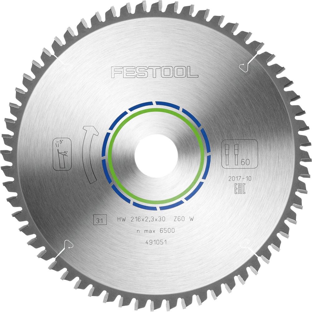 Festool Kreissägeblatt ALUMINIUM/PLASTICS HW 216x2,3x30 W60 #491051