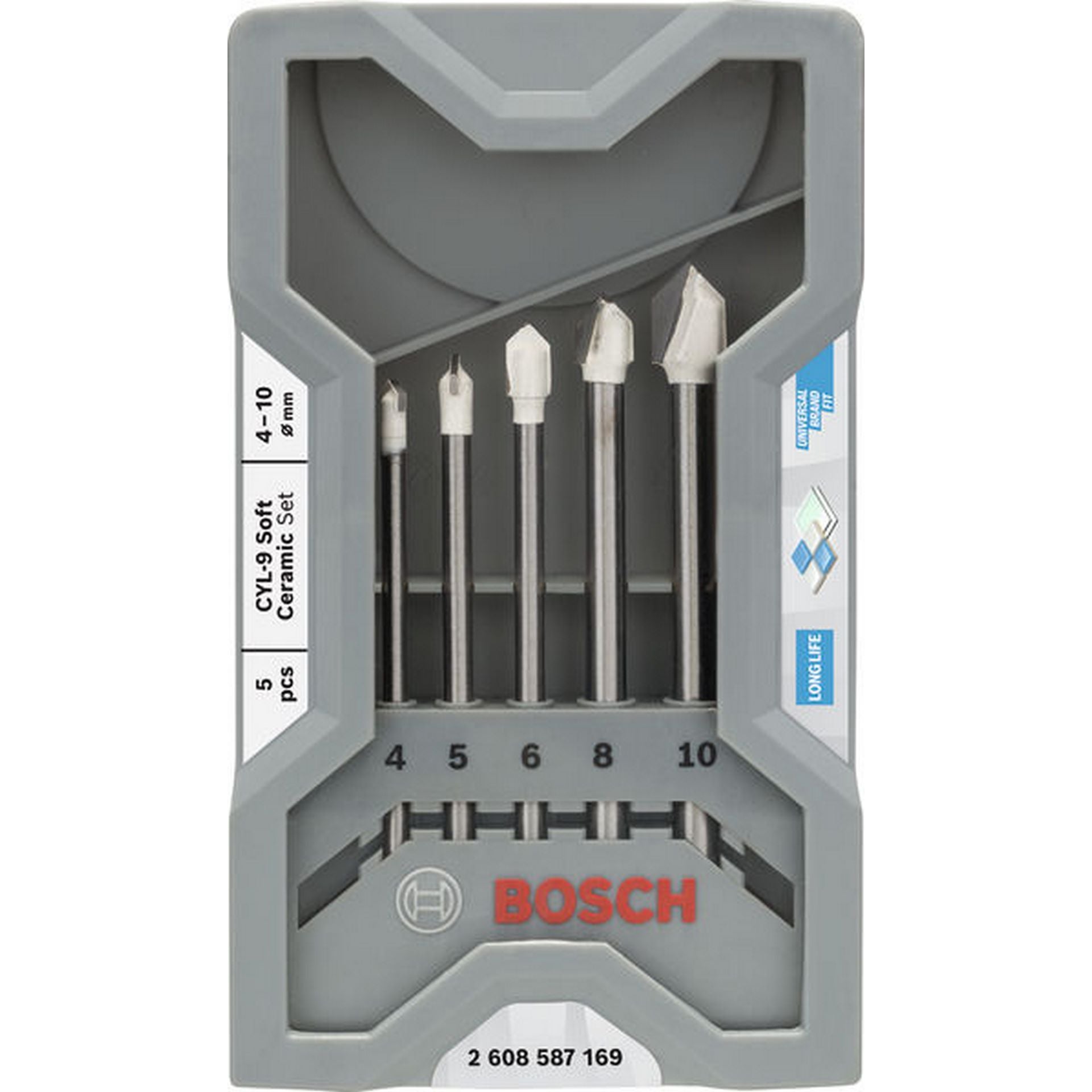 Bosch CYL-9 Ceramic Fliesenbohrer Set, 4/5/6/8/10 mm, 5-tlg. #2608587169
