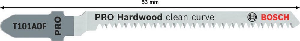 Bosch PRO Hardwood clean curve T101AOF Stichsägeblatt, 83 mm, 3-tlg. #2608636225