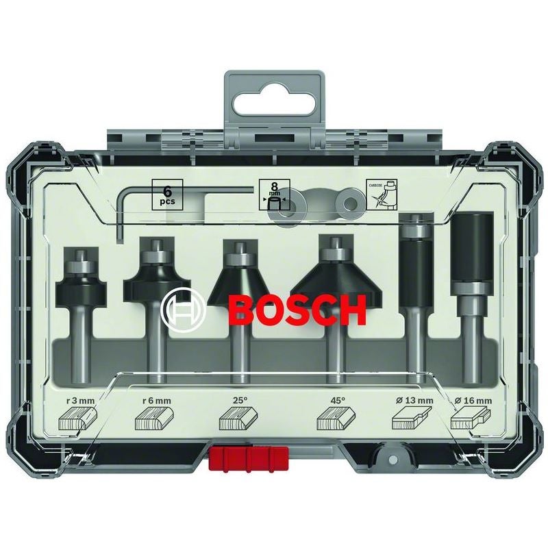 Bosch PRO Kantenfräser-Set, Schaft 8 mm, 6-tlg. #2607017469