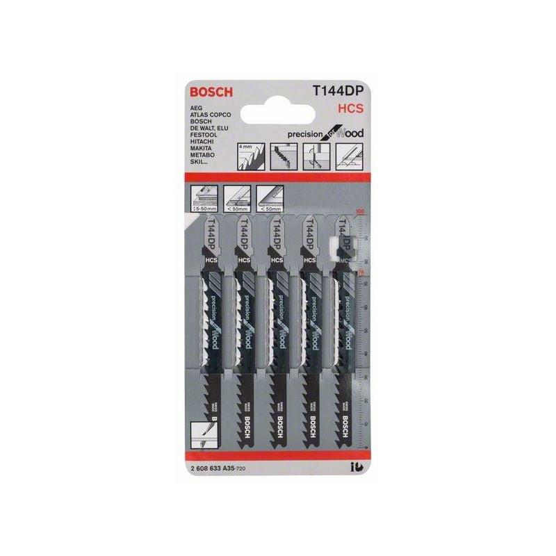 Bosch PRO Wood precise T144DP Stichsägeblatt, 100 mm, 5-tlg. #2608633A35