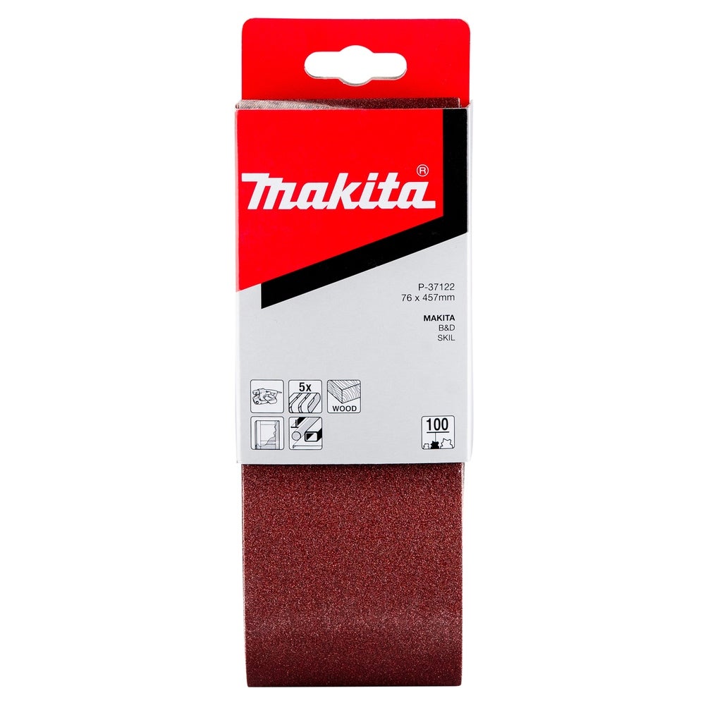 Makita Schleifband 76 x 457 mm/K100/5 Stk. #P-37122