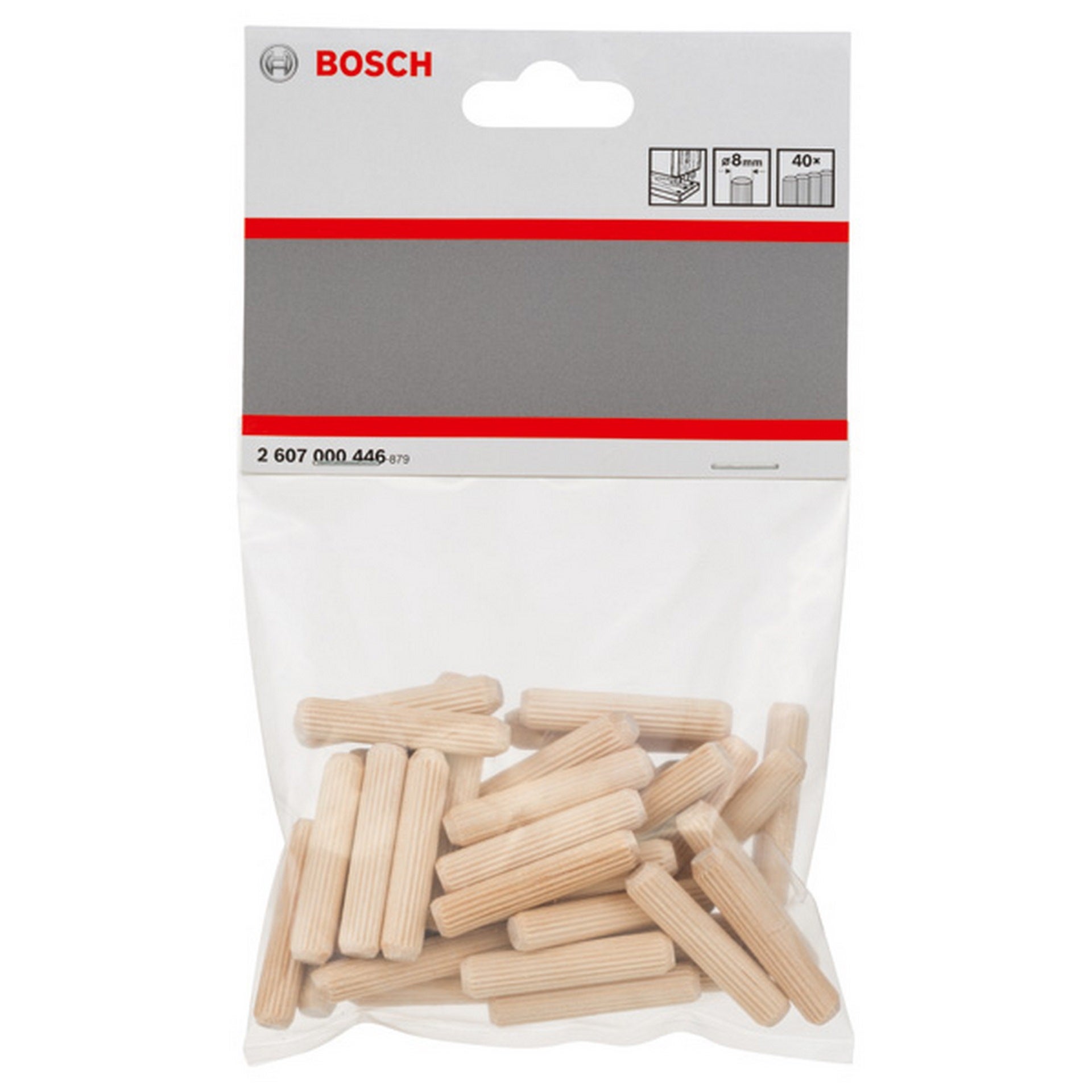 Bosch Holzdübel 8 mm, 40 mm, 40er-Pack #2607000446